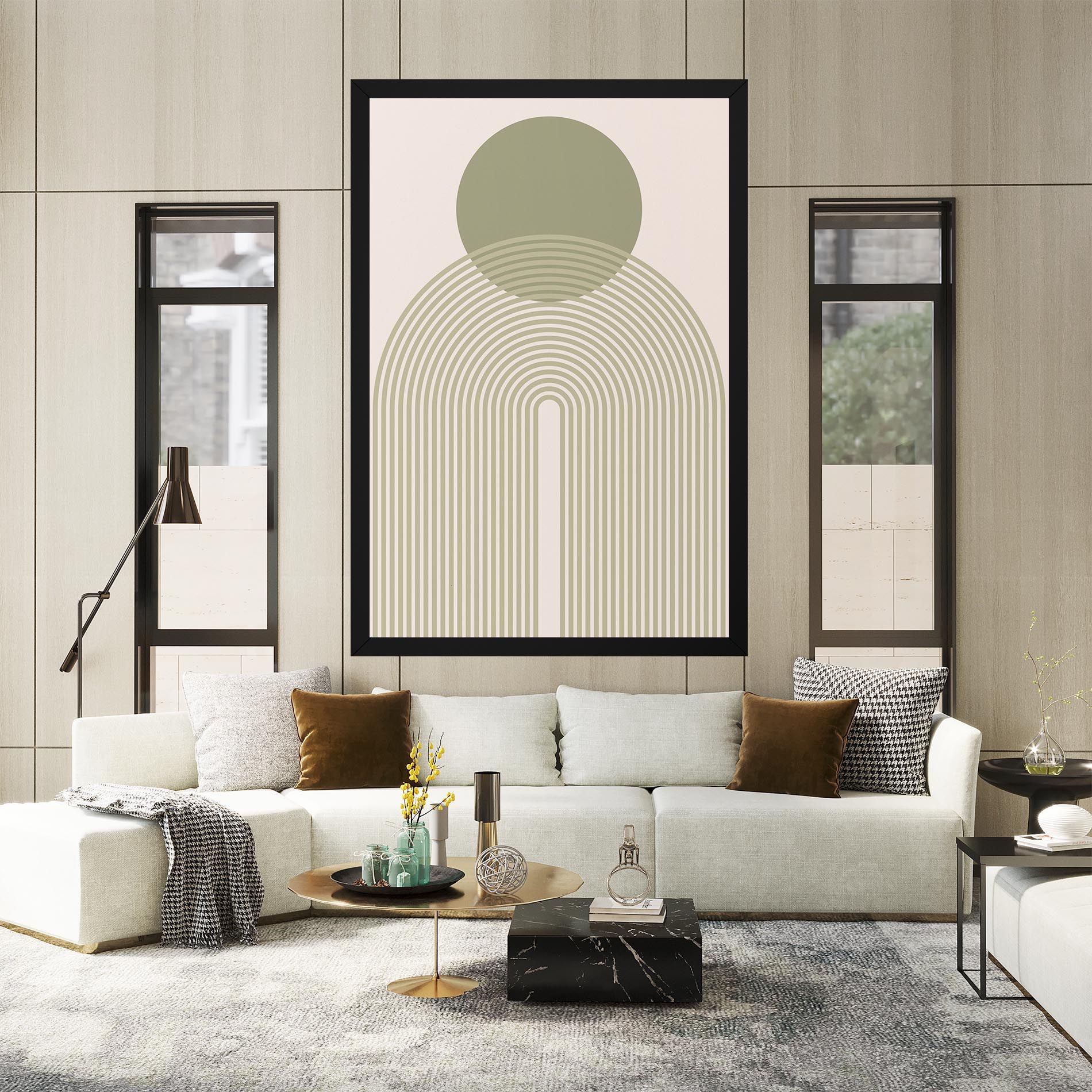 Green Circle Lines mockup 2