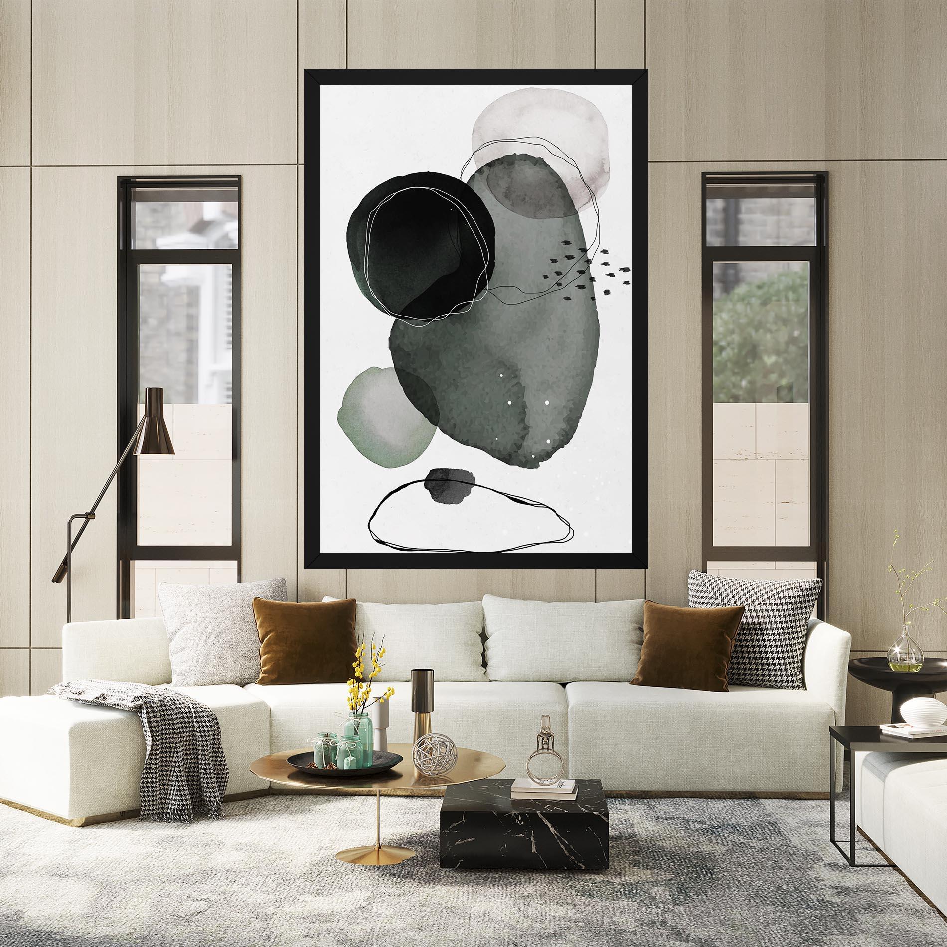 Vászonkép Green Watercolor mockup 2