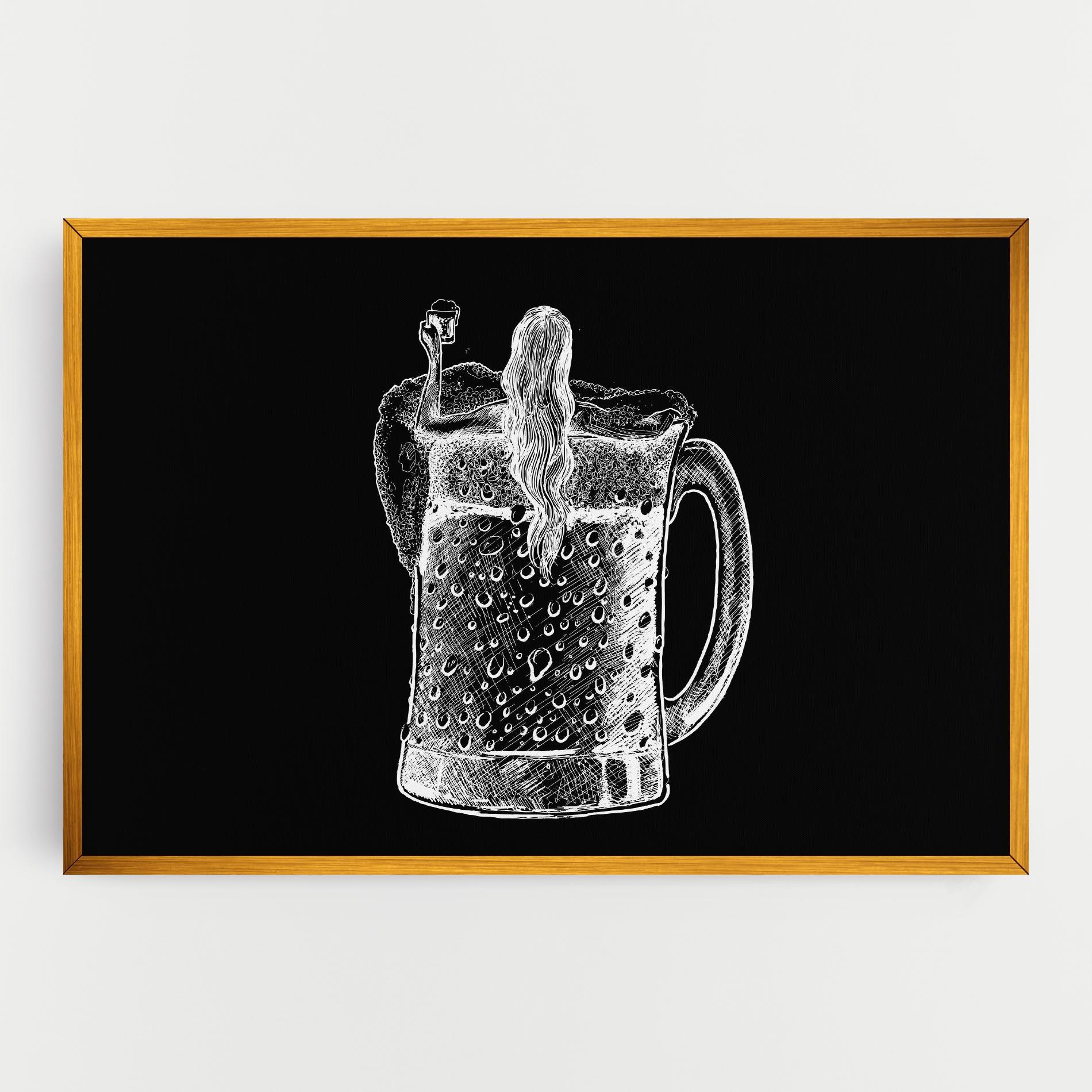 Vászonkép Beer Woman mockup 0