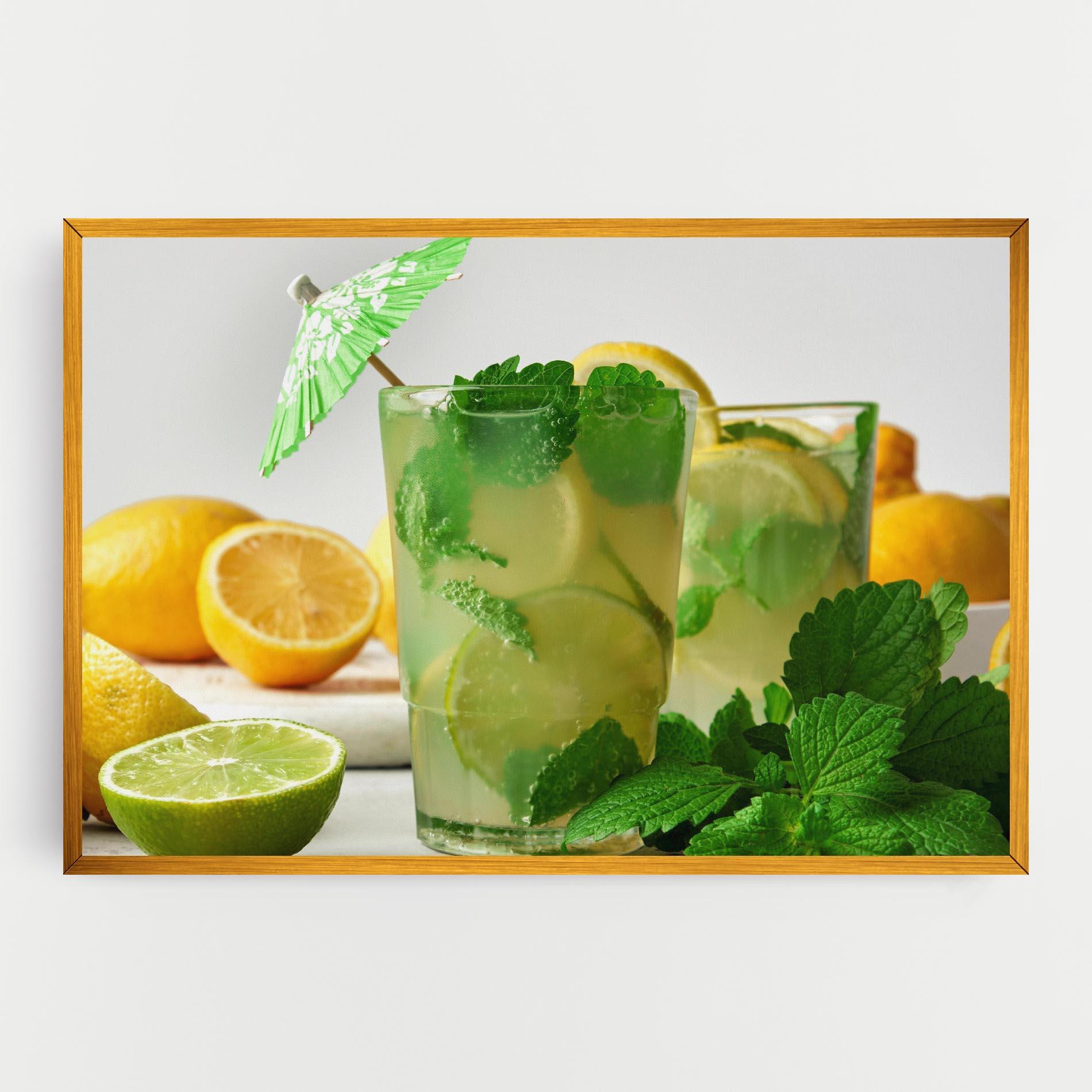 Vászonkép Mint Leaves Lemonade mockup 0