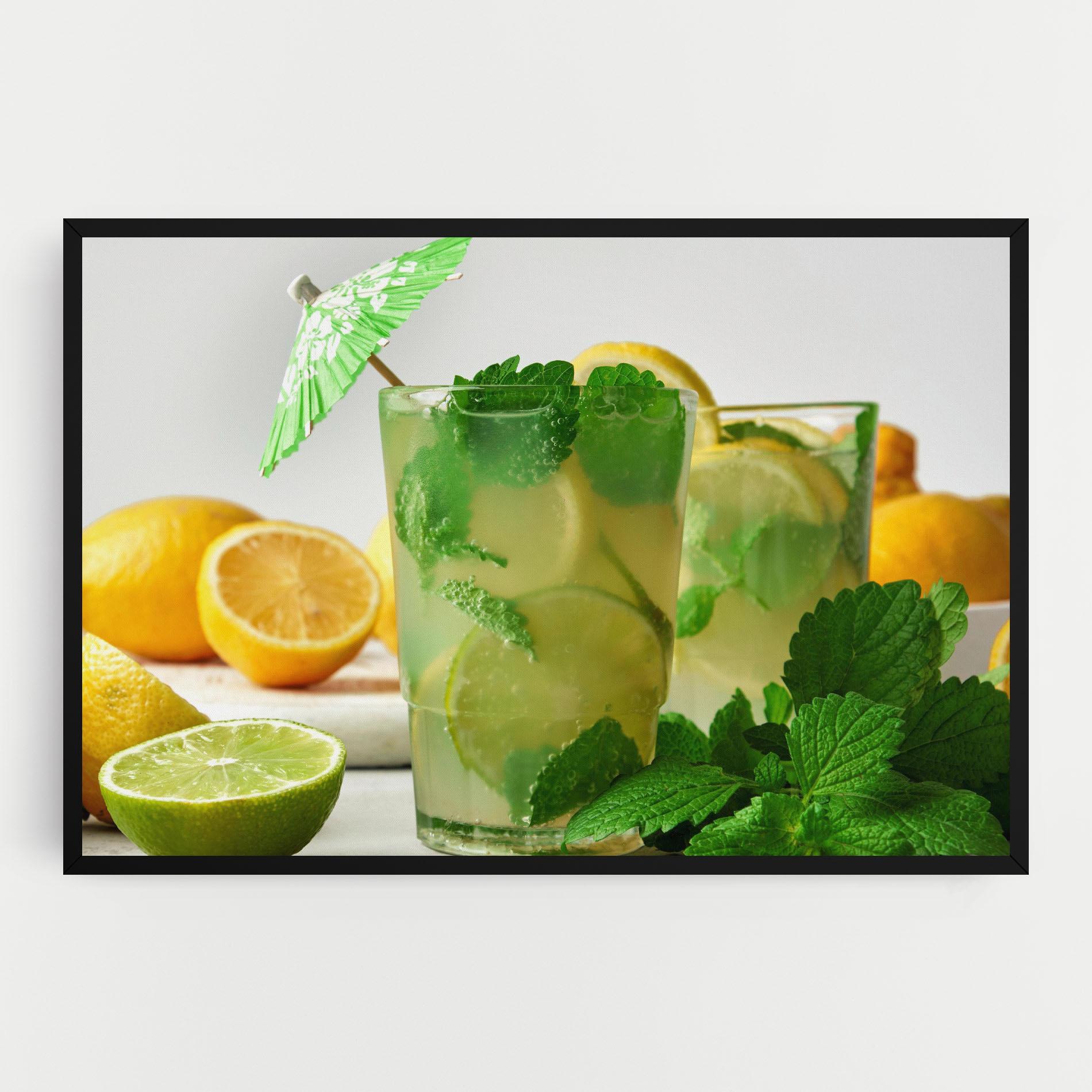 Vászonkép Mint Leaves Lemonade mockup 0