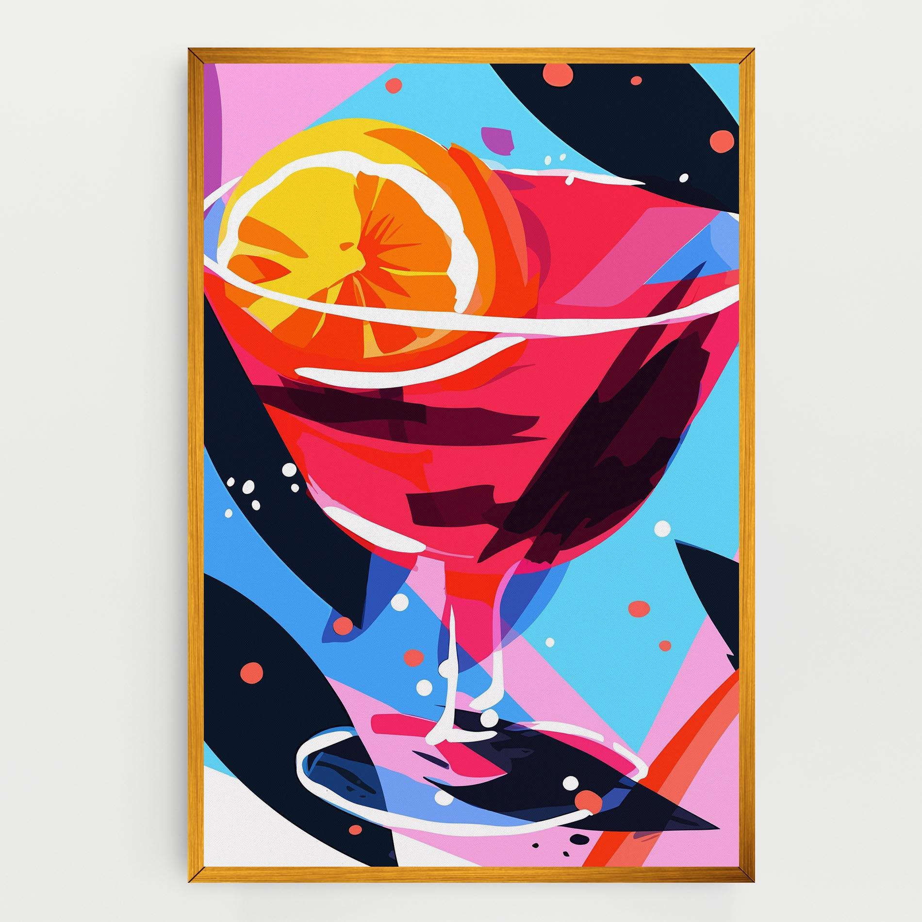 Vászonkép Red Cocktail Art mockup 0
