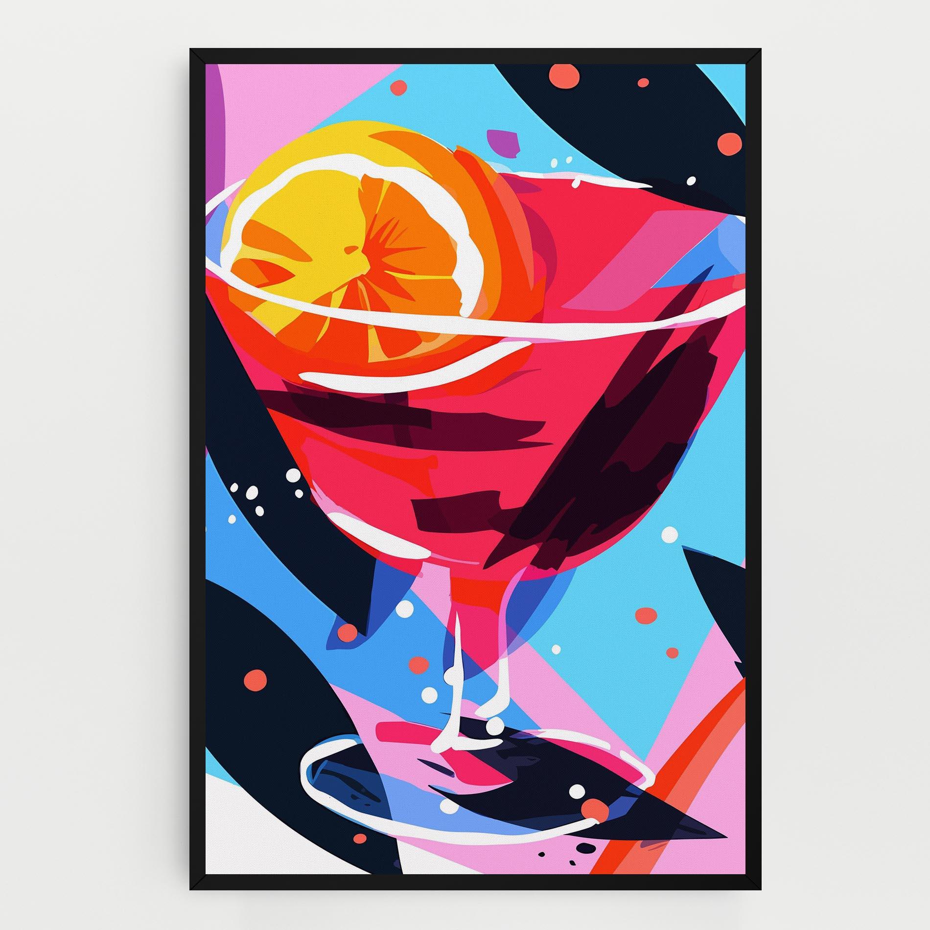 Vászonkép Red Cocktail Art mockup 0