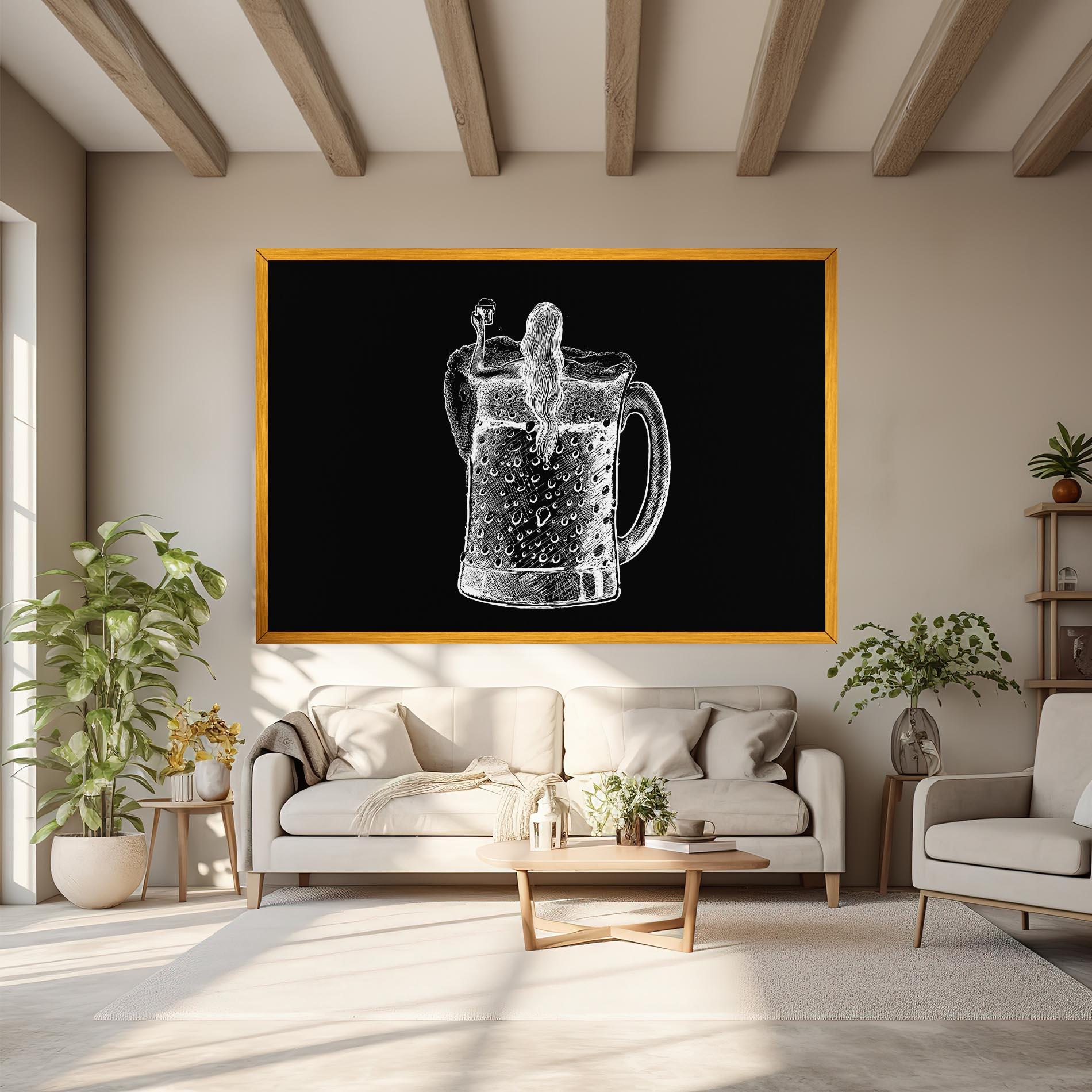 Vászonkép Beer Woman mockup 6