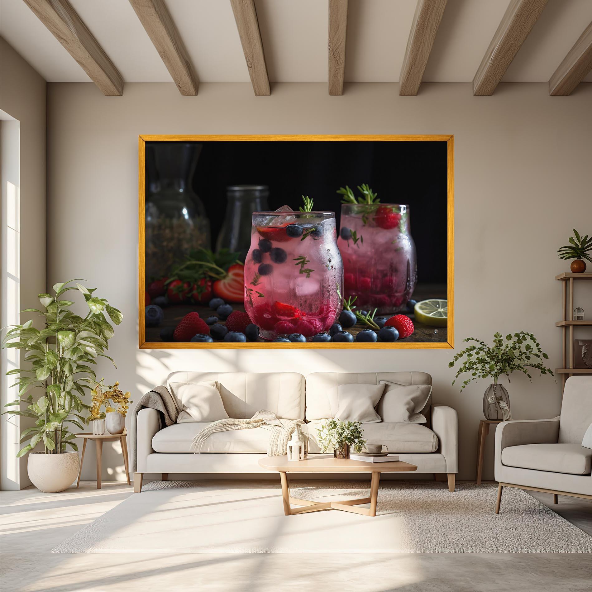Vászonkép Berry Ice Drink mockup 6