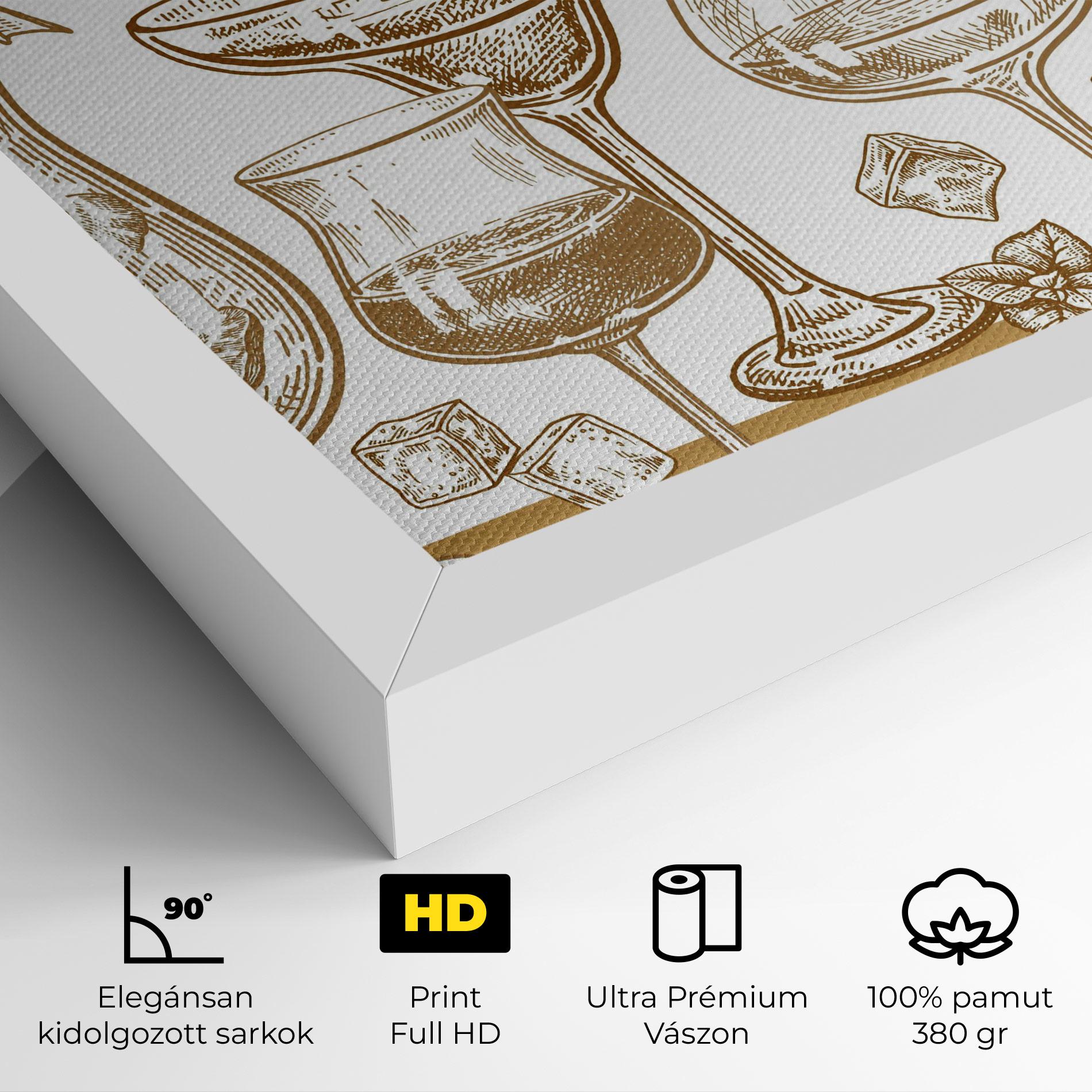 Vászonkép Brown Line Drinks mockup 4