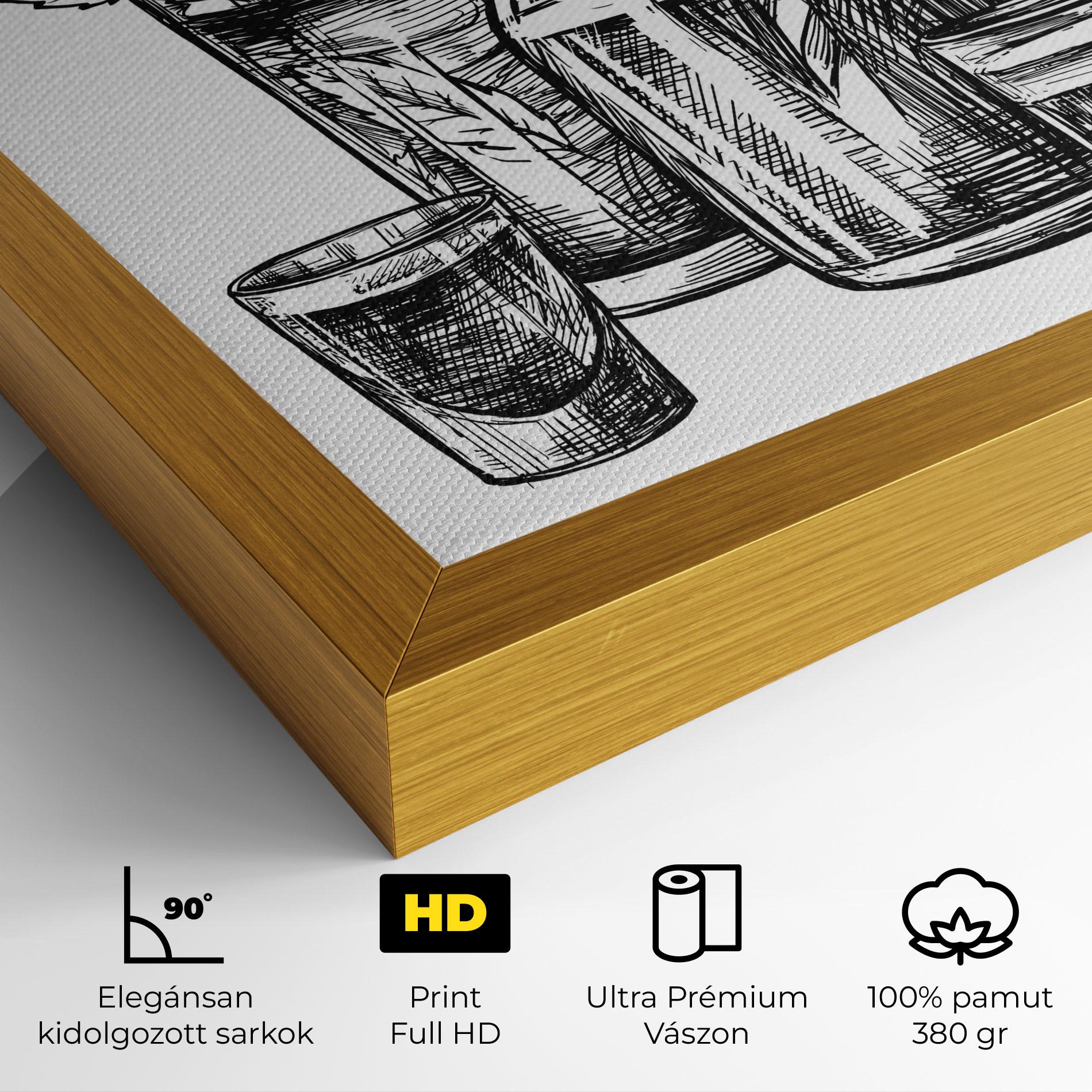 Vászonkép Black Line Drinks mockup 4