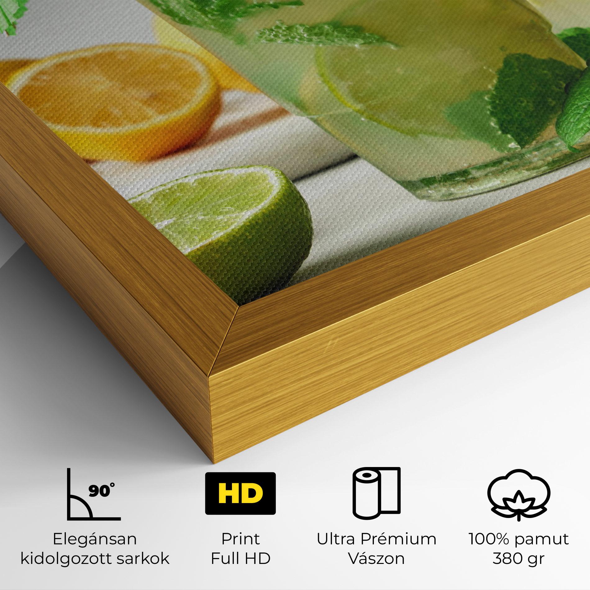 Vászonkép Mint Leaves Lemonade mockup 4