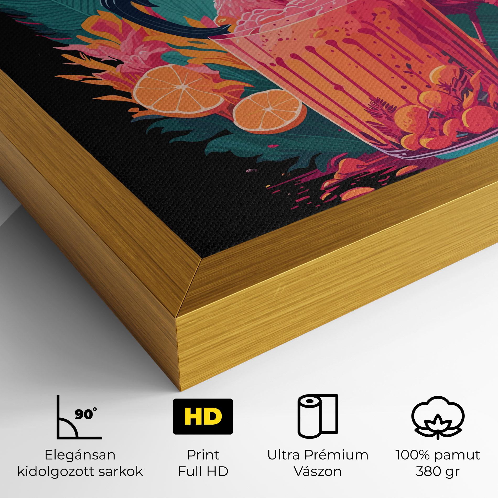 Vászonkép Pink Bird Drink mockup 4