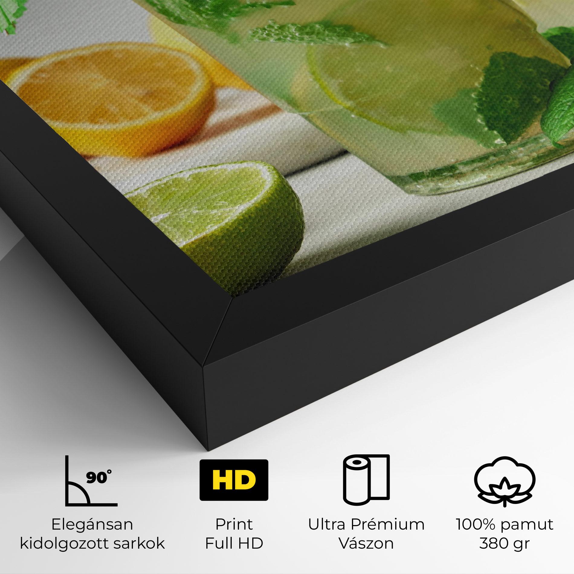 Vászonkép Mint Leaves Lemonade mockup 4