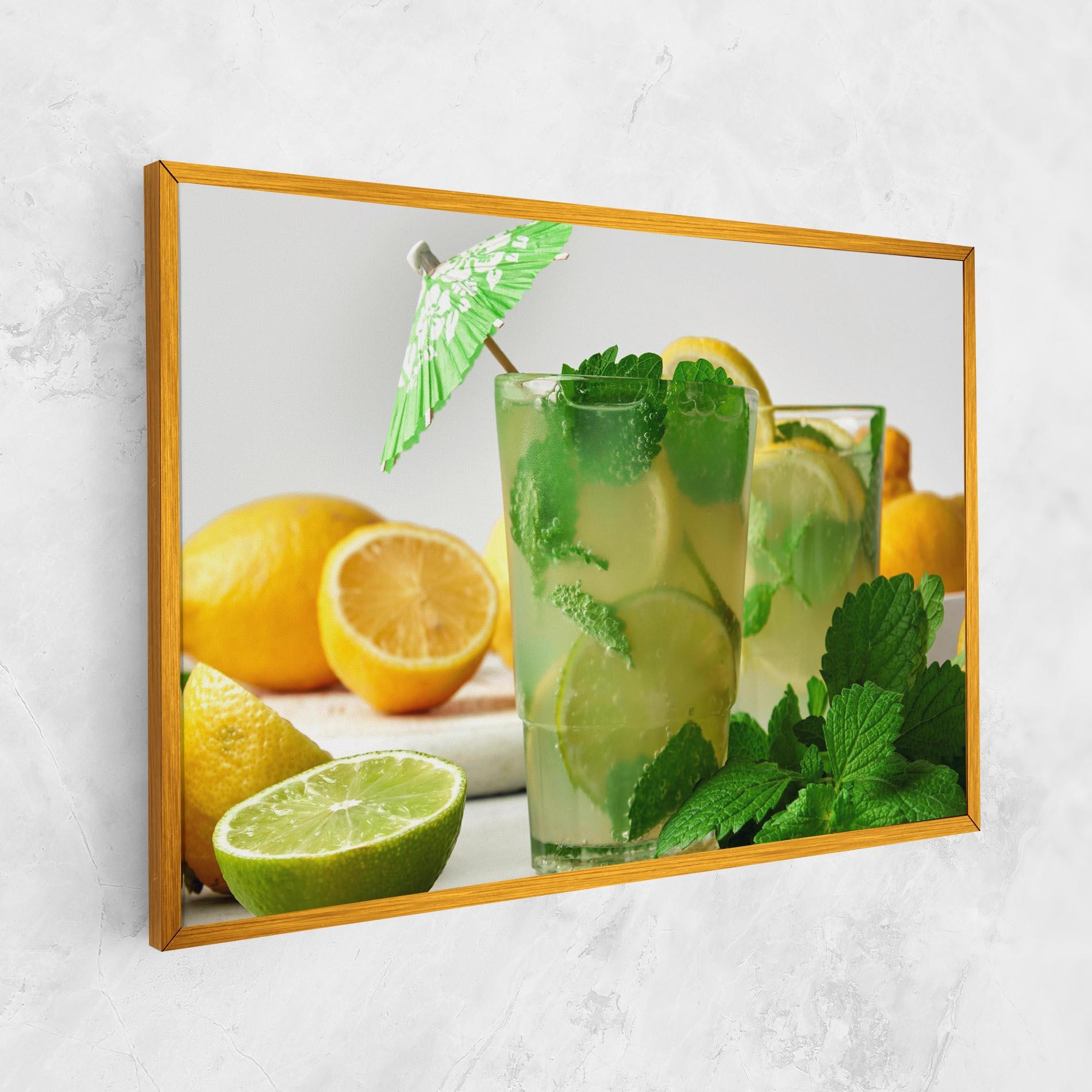 Vászonkép Mint Leaves Lemonade mockup 1