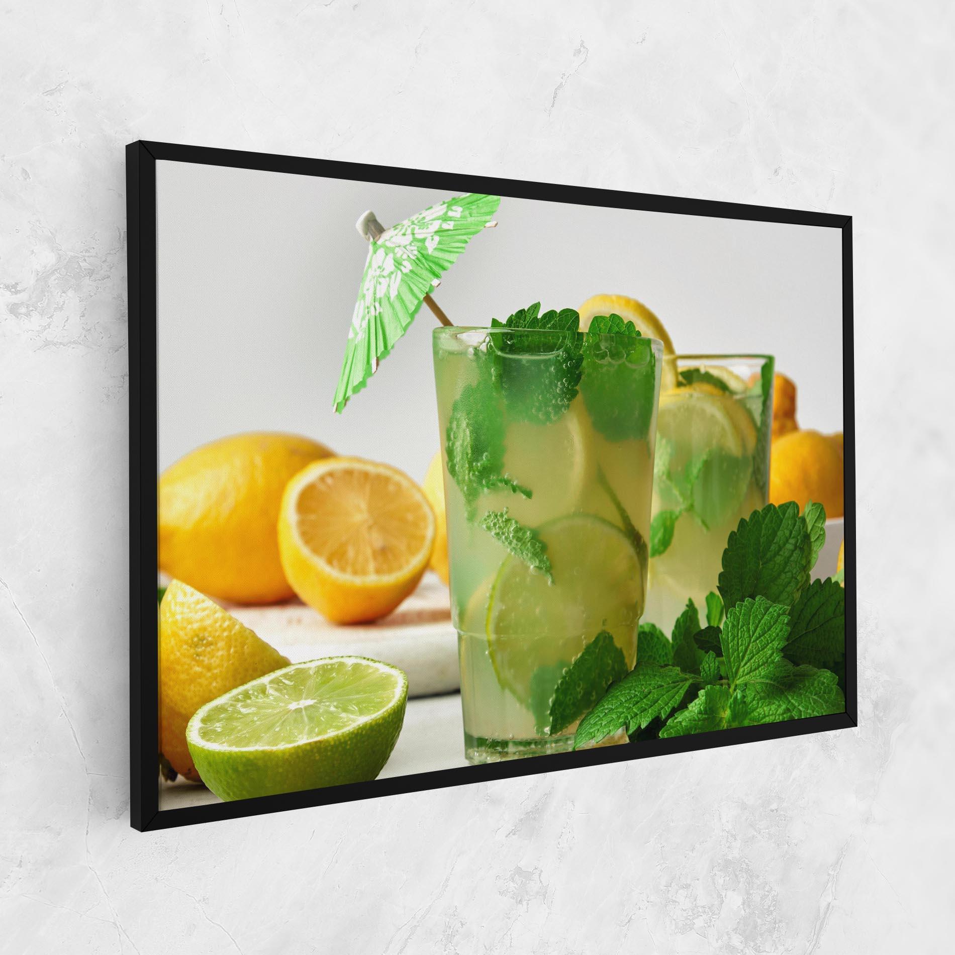 Vászonkép Mint Leaves Lemonade mockup 1