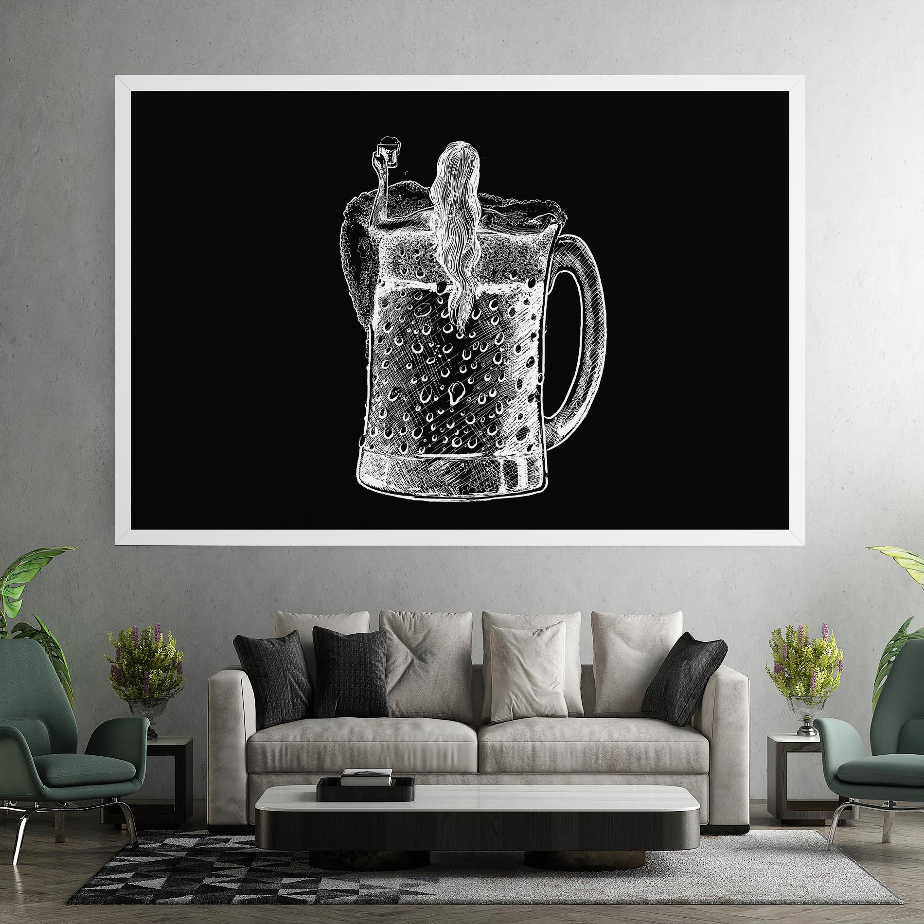 Vászonkép Beer Woman mockup 7