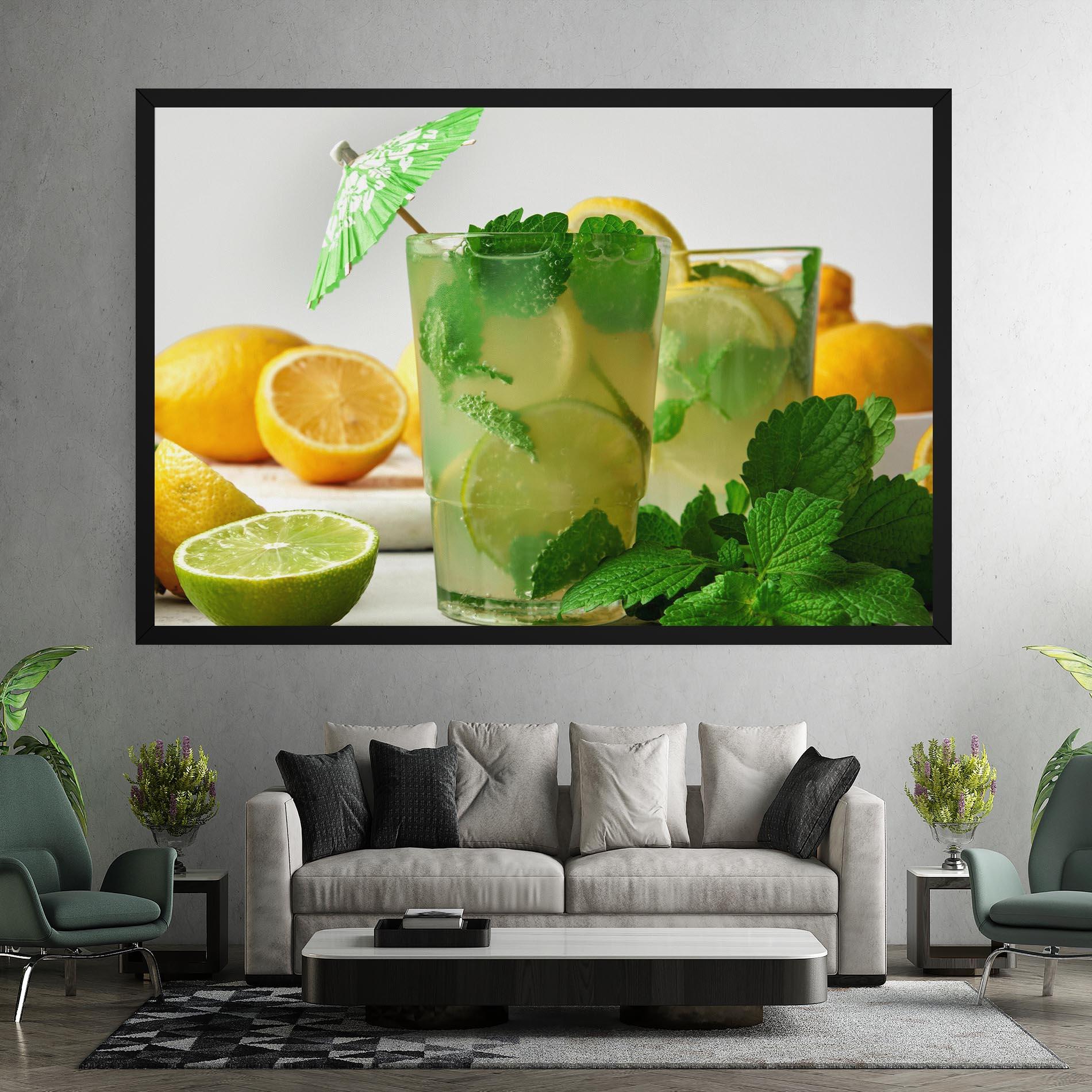 Vászonkép Mint Leaves Lemonade mockup 7