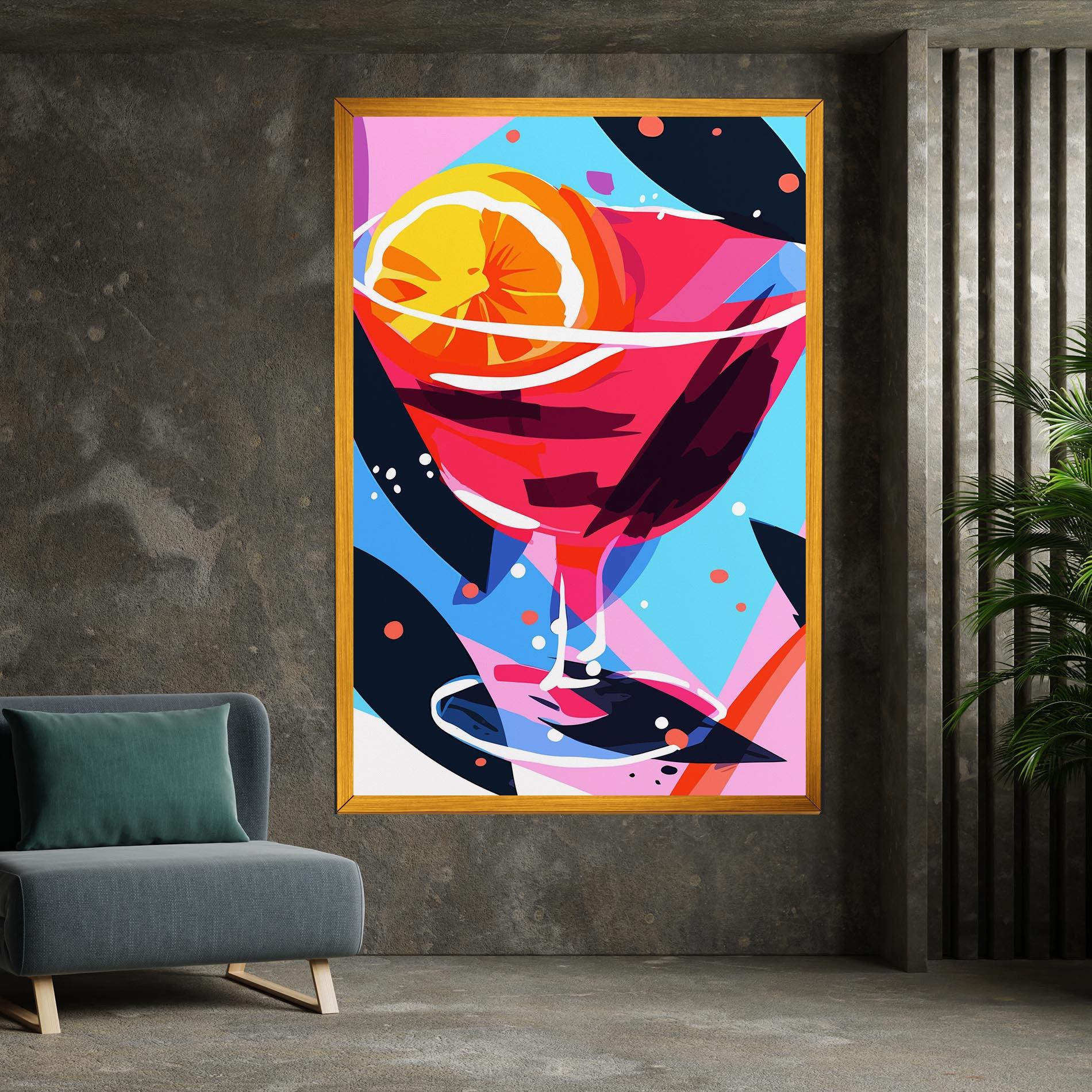 Vászonkép Red Cocktail Art mockup 7