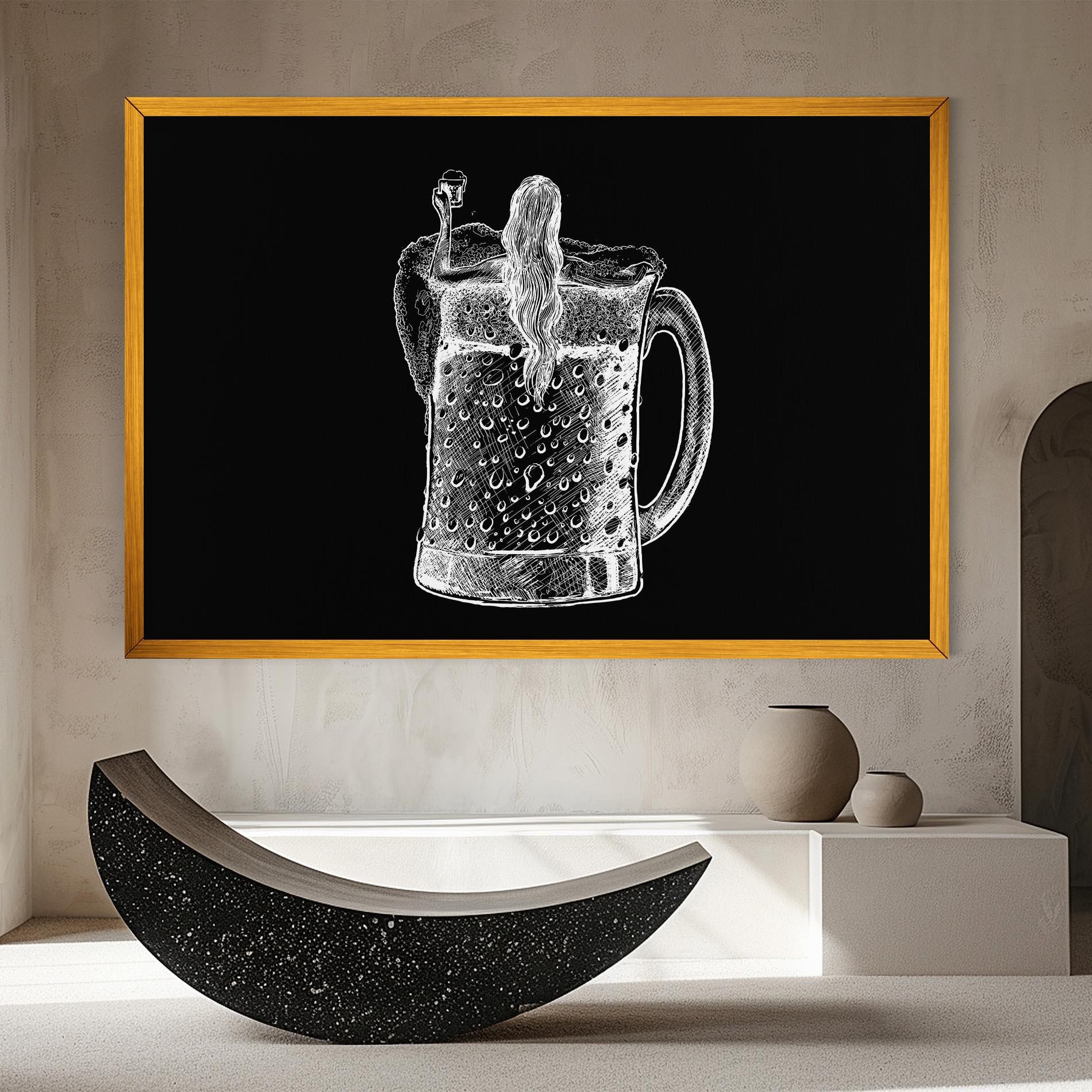 Vászonkép Beer Woman mockup 8