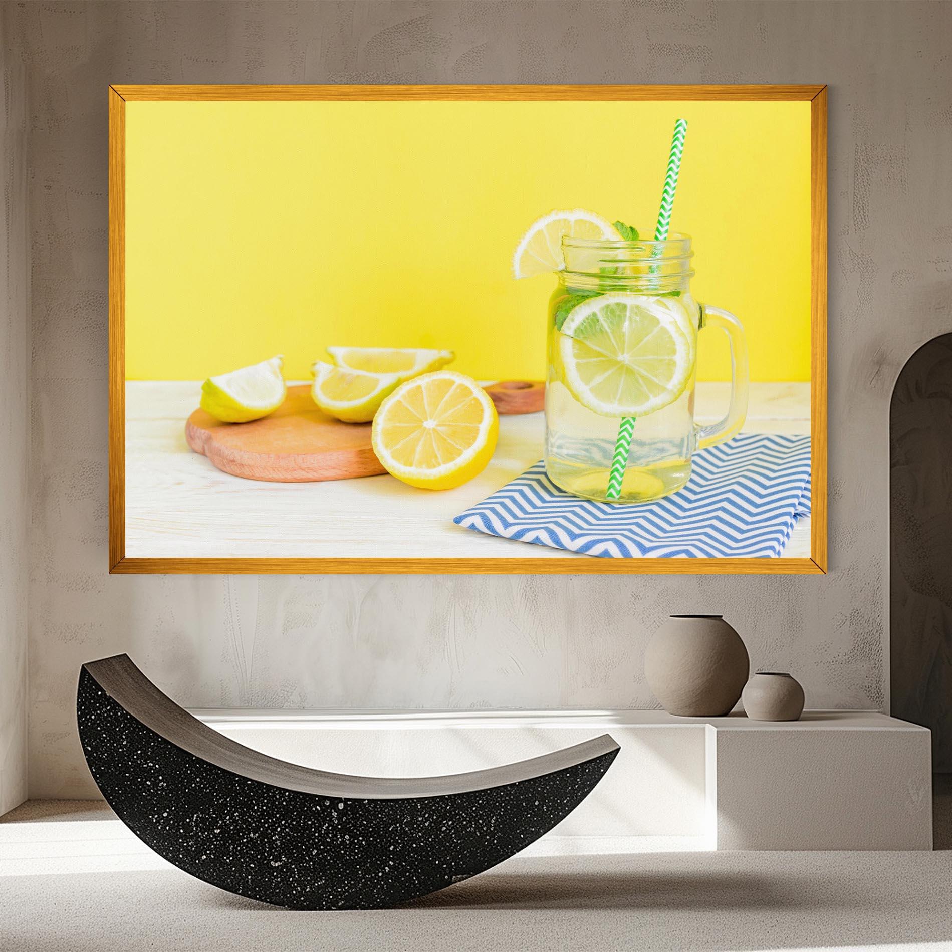 Vászonkép Citrus Lemonade Water mockup 8