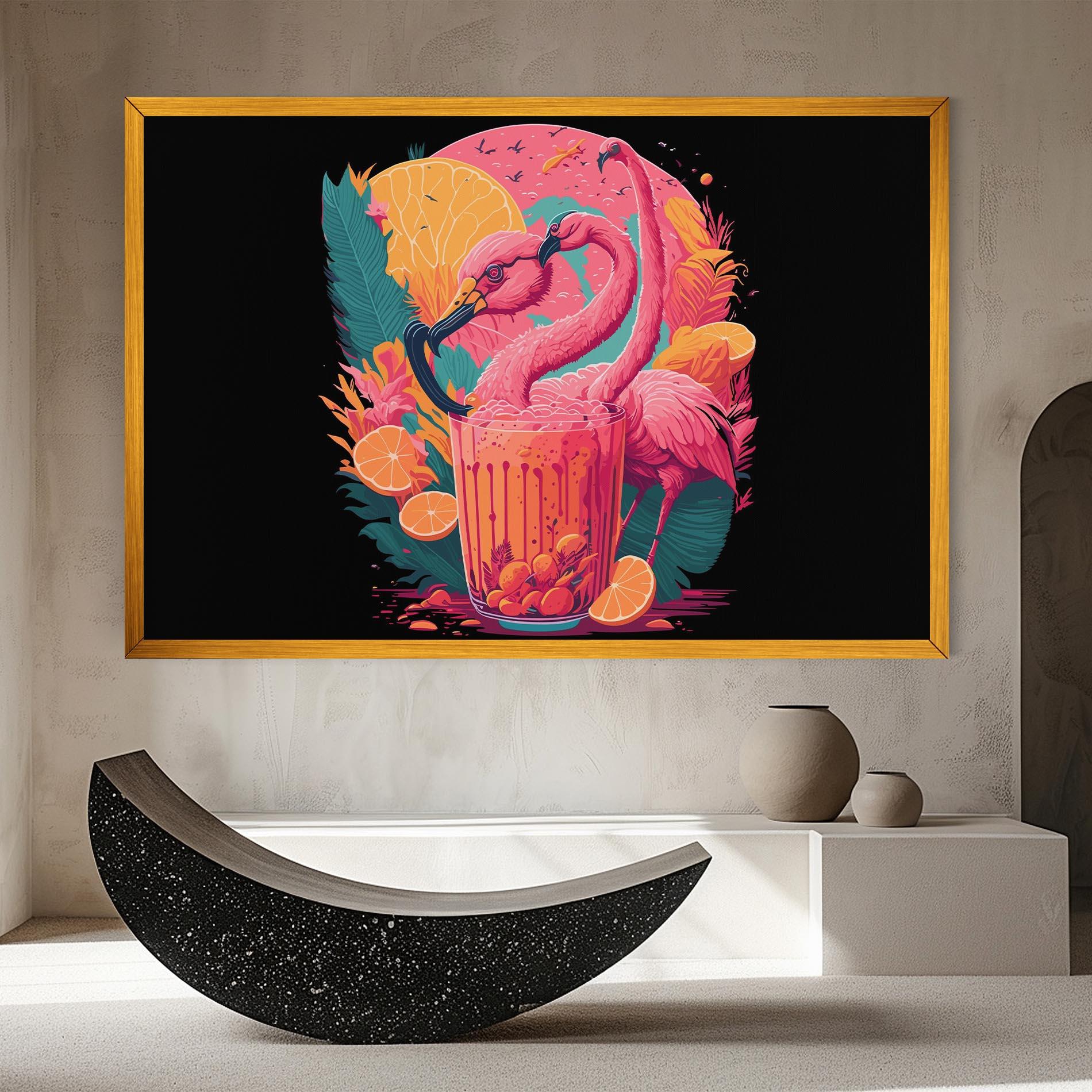 Vászonkép Pink Bird Drink mockup 8