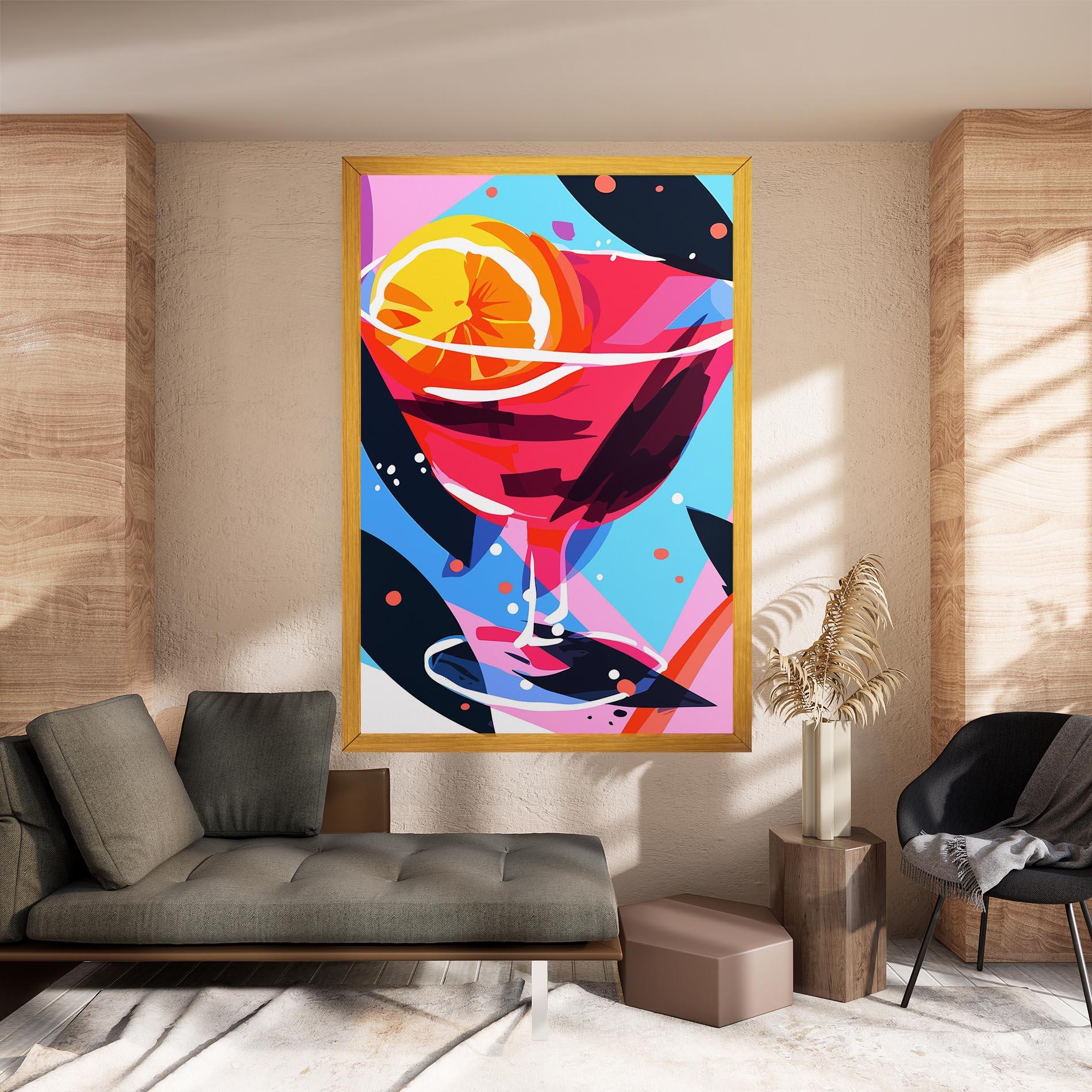 Vászonkép Red Cocktail Art mockup 8