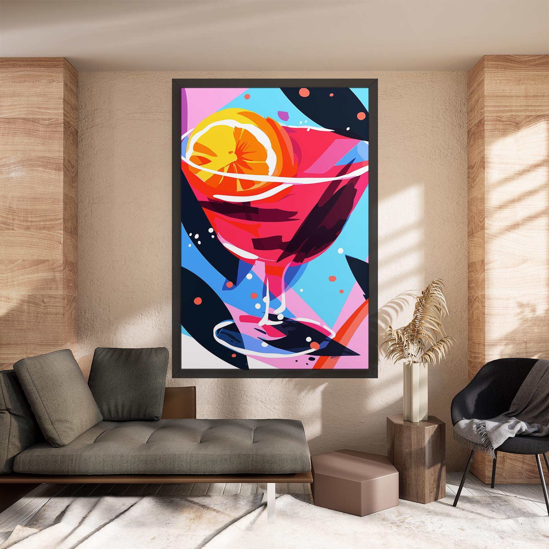 Vászonkép Red Cocktail Art mockup 8