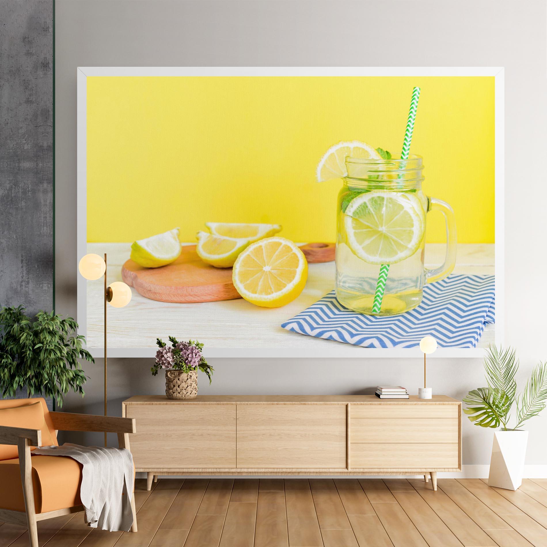 Vászonkép Citrus Lemonade Water mockup 9
