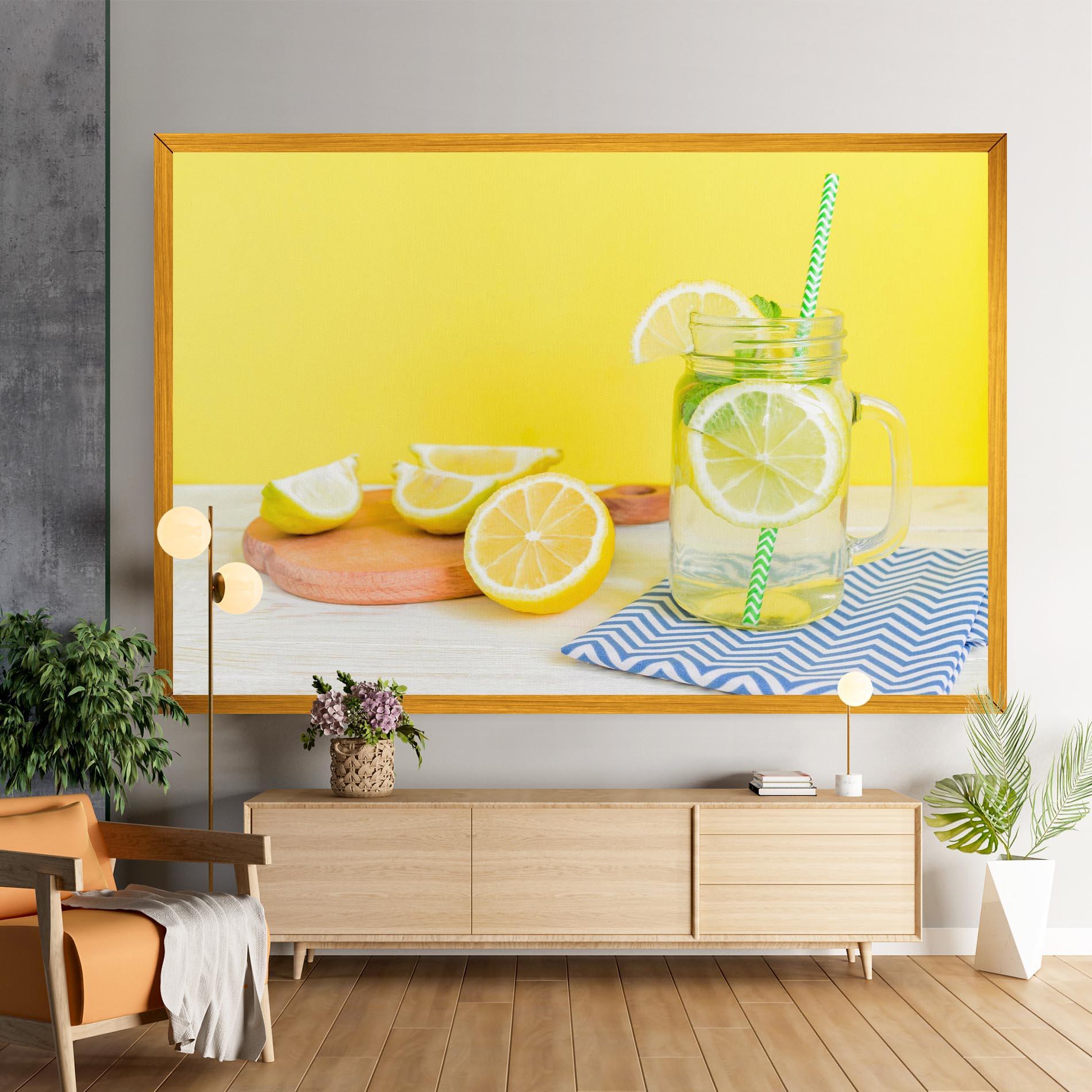 Vászonkép Citrus Lemonade Water mockup 9