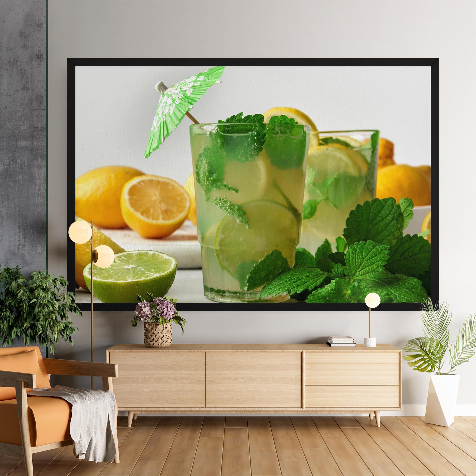 Vászonkép Mint Leaves Lemonade mockup 9