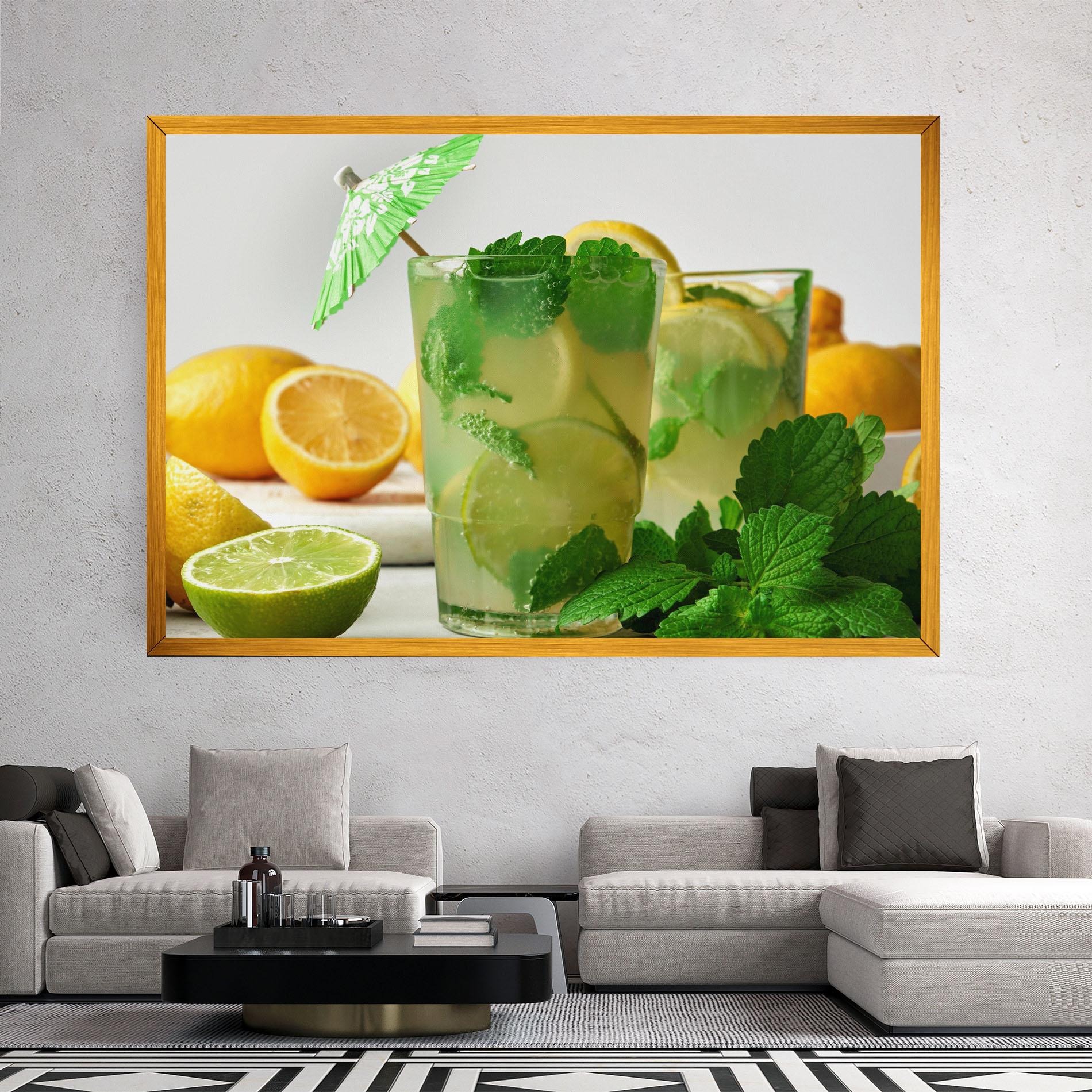 Vászonkép Mint Leaves Lemonade mockup 2