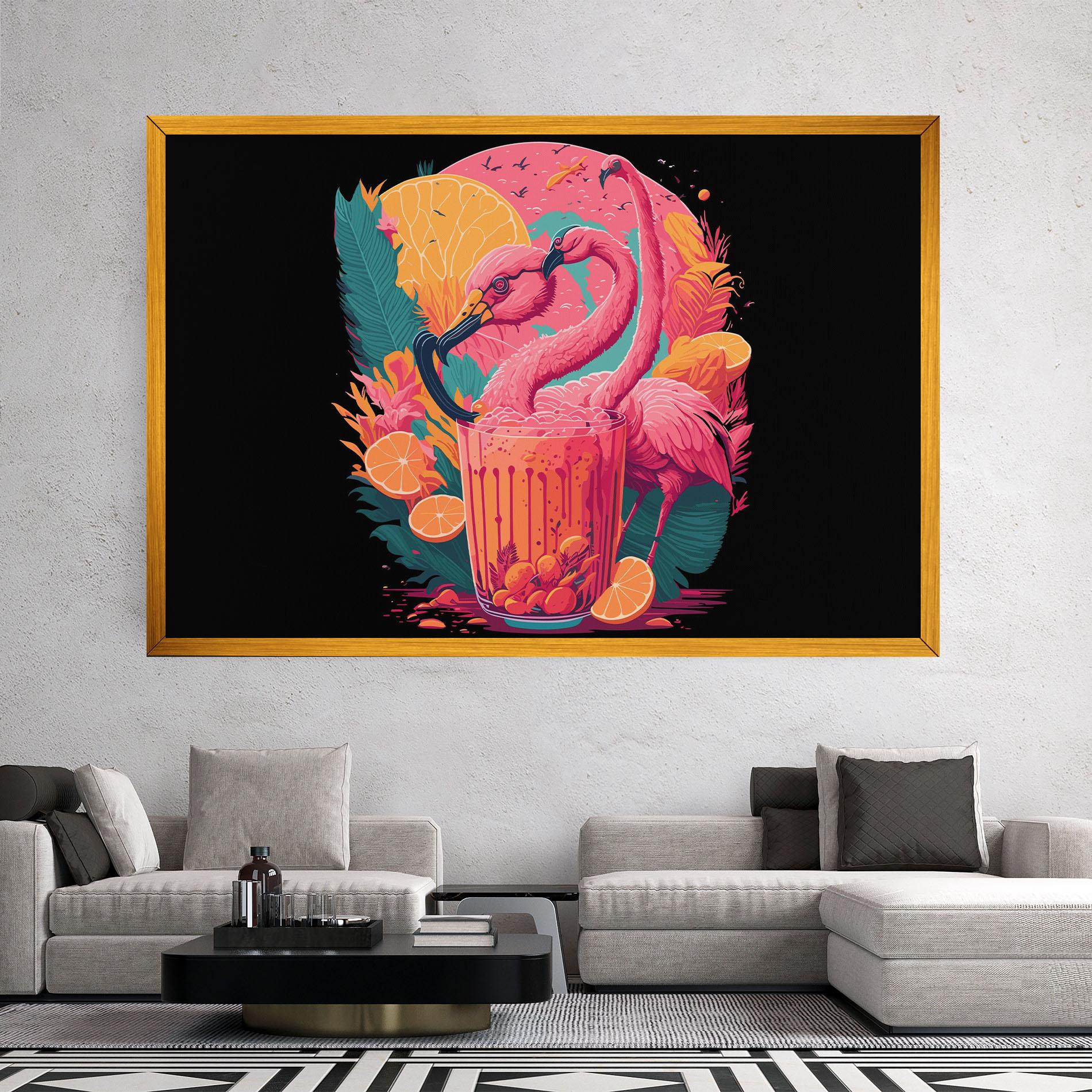 Vászonkép Pink Bird Drink mockup 2