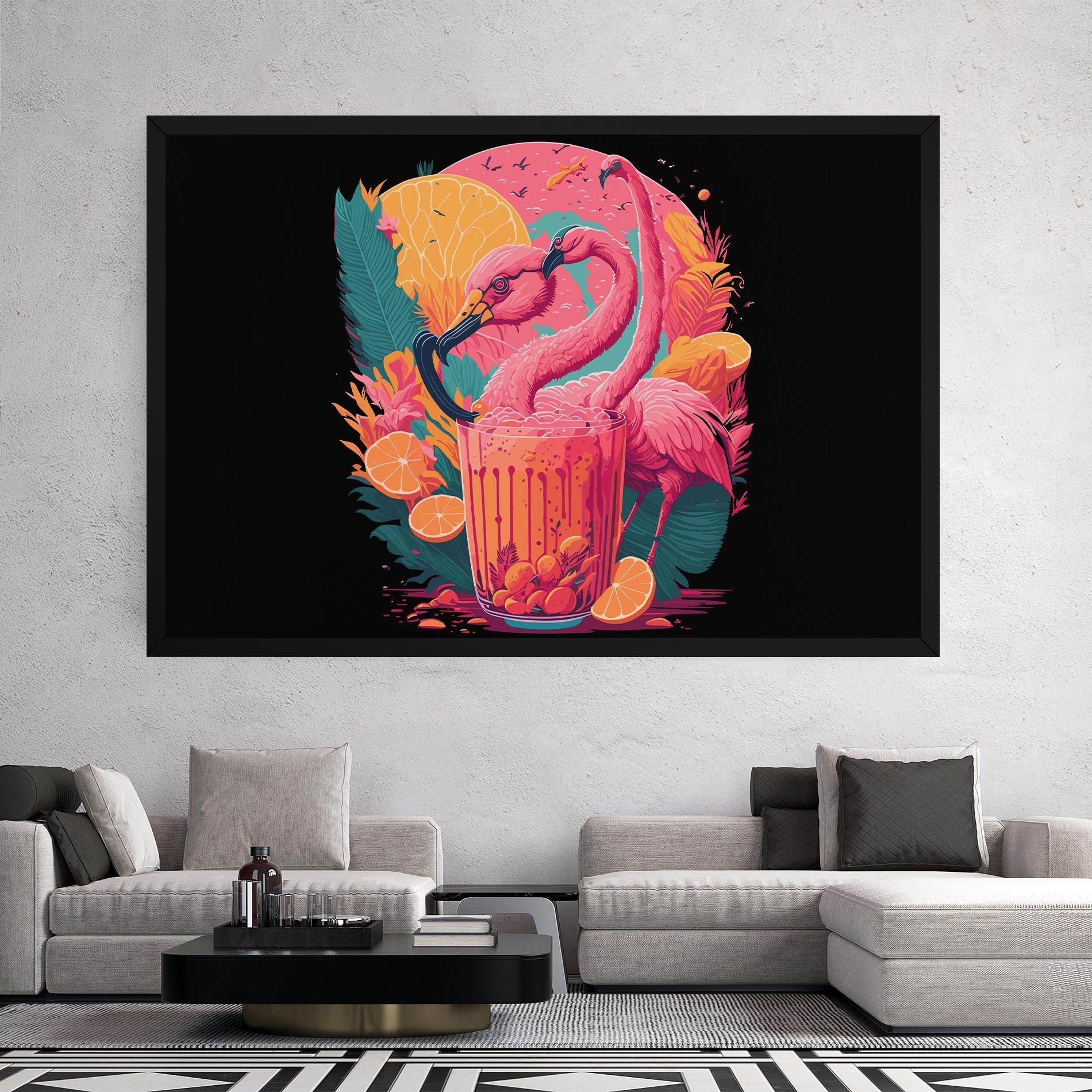 Vászonkép Pink Bird Drink mockup 2