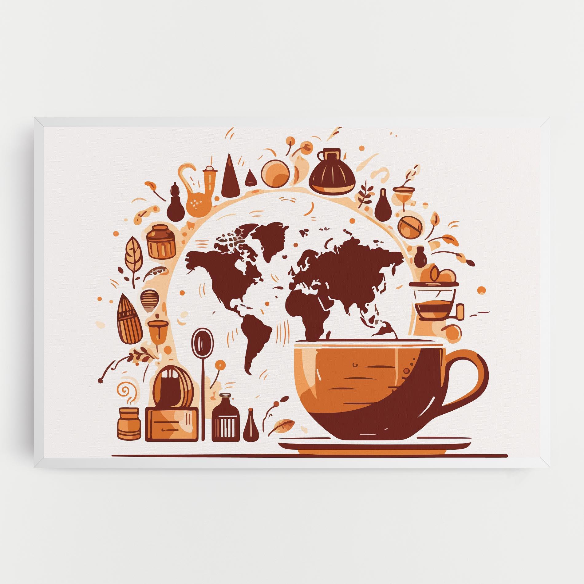 Vászonkép Coffee Map mockup 0