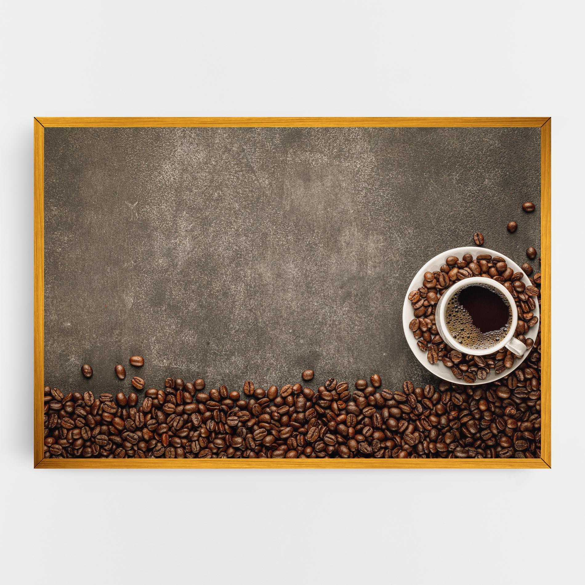 Vászonkép Coffee On Grey Table mockup 0
