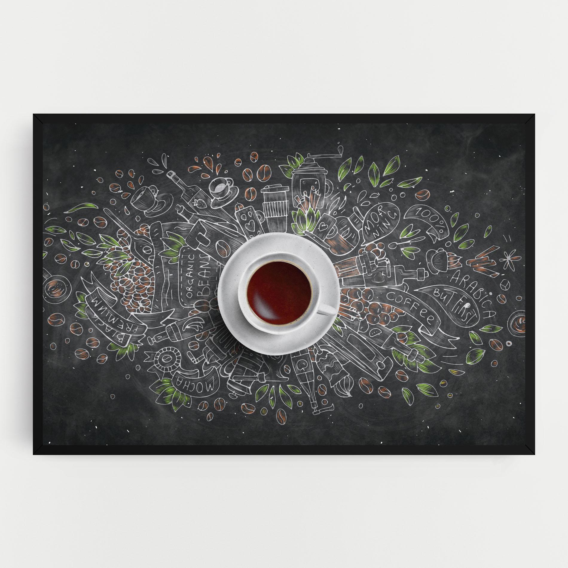 Vászonkép Black Board Coffee mockup 0