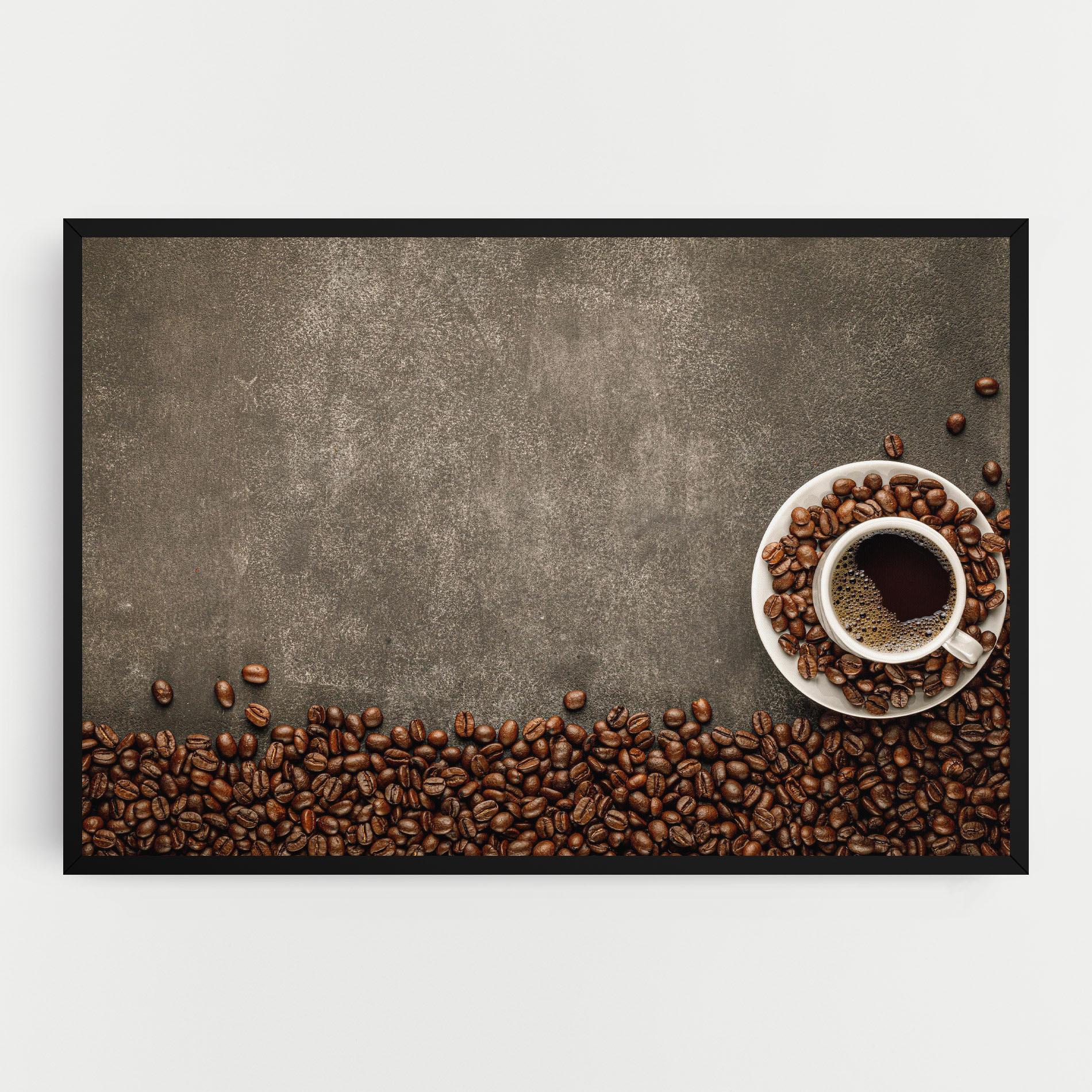 Vászonkép Coffee On Grey Table mockup 0