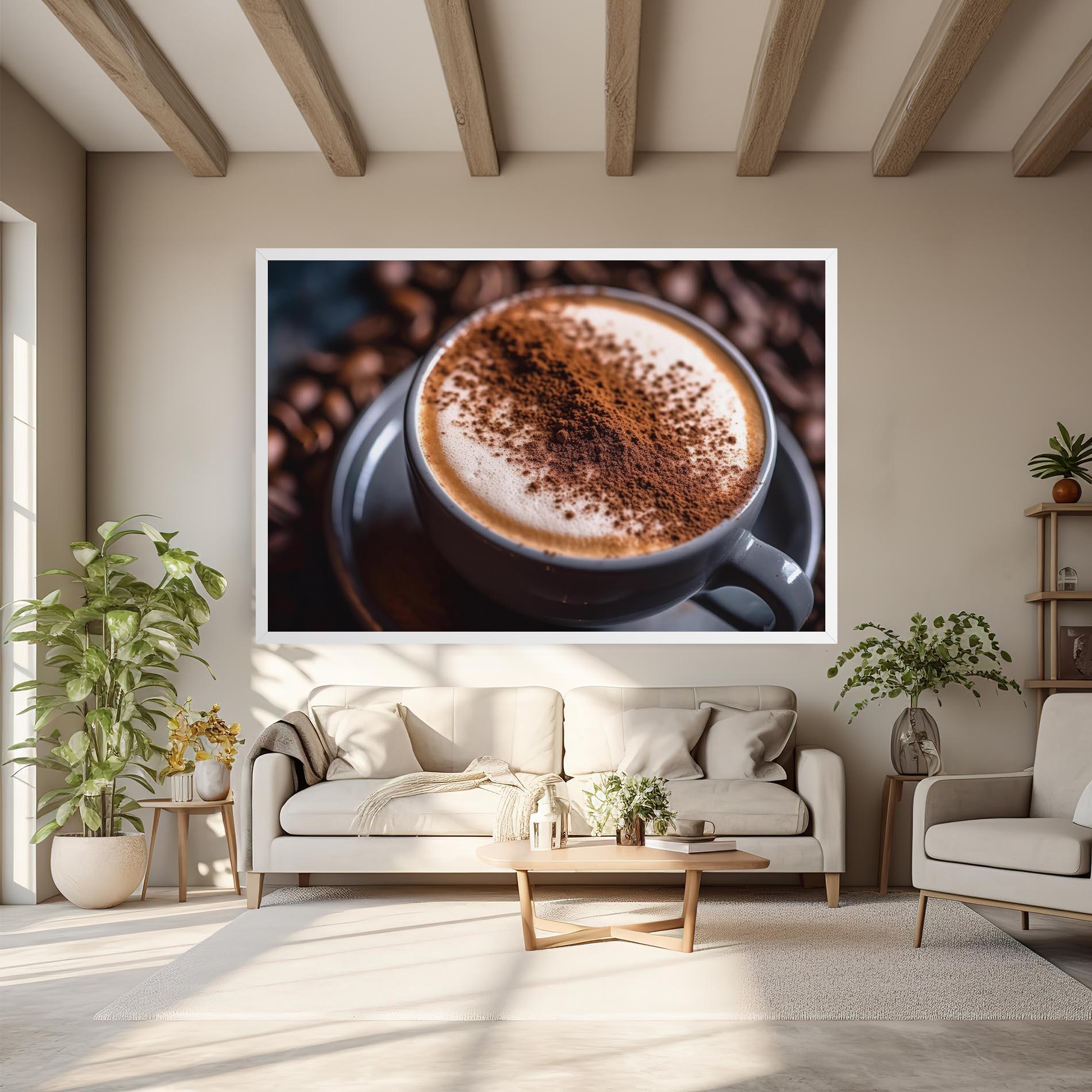 Vászonkép Cappuccino Coffee Close Up mockup 6