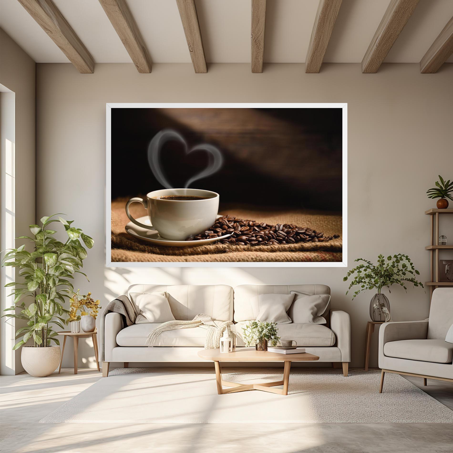 Vászonkép Heart Coffee Smoke mockup 6
