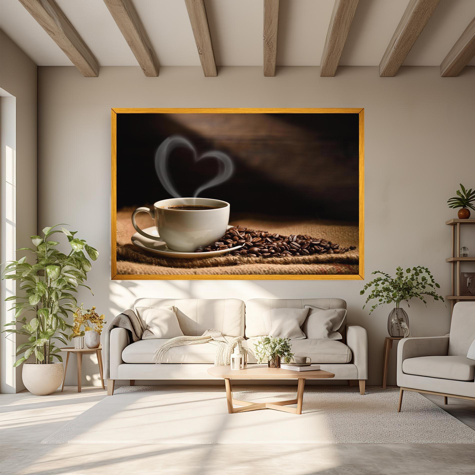 Vászonkép Heart Coffee Smoke mockup 6