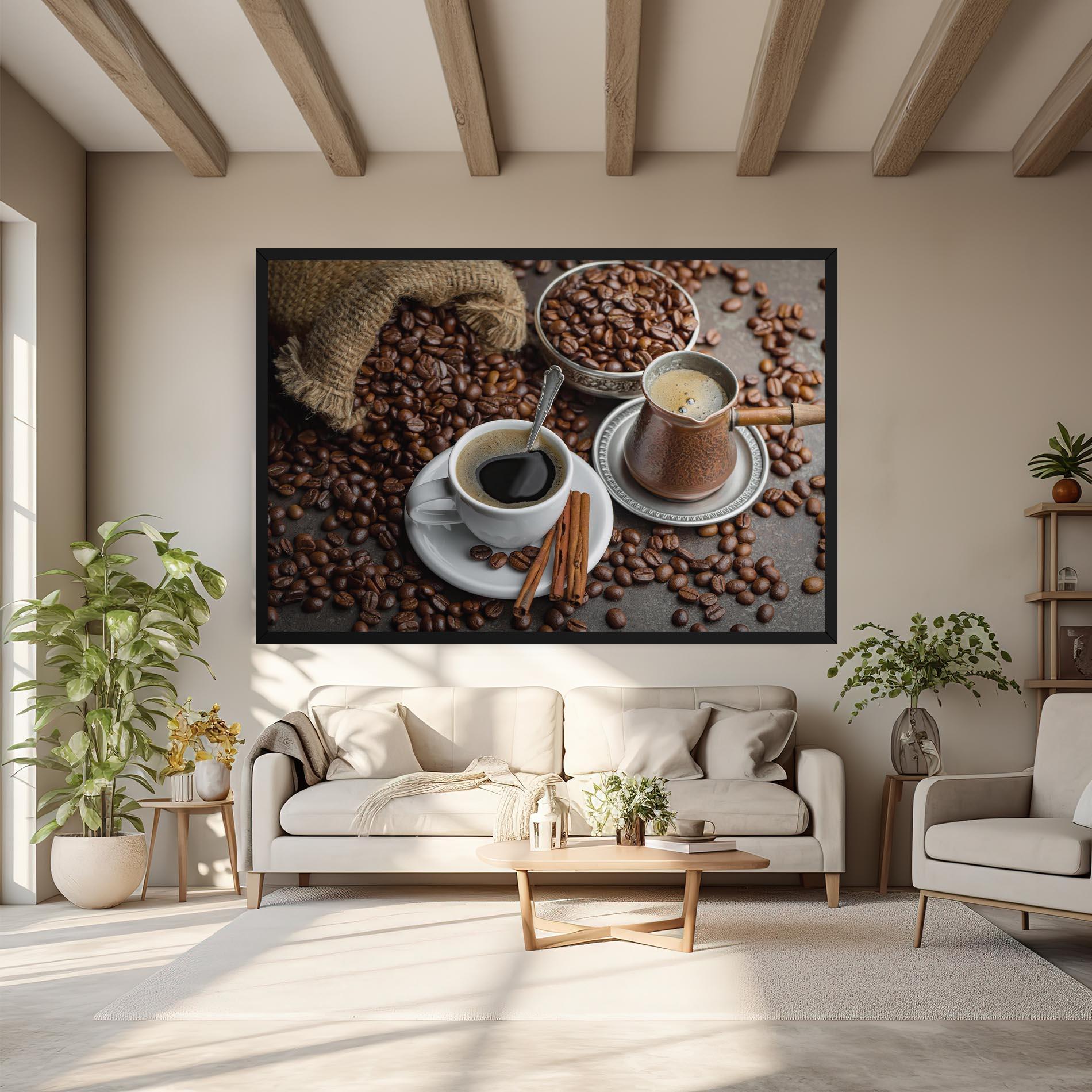 Vászonkép Black Coffee Bean mockup 6