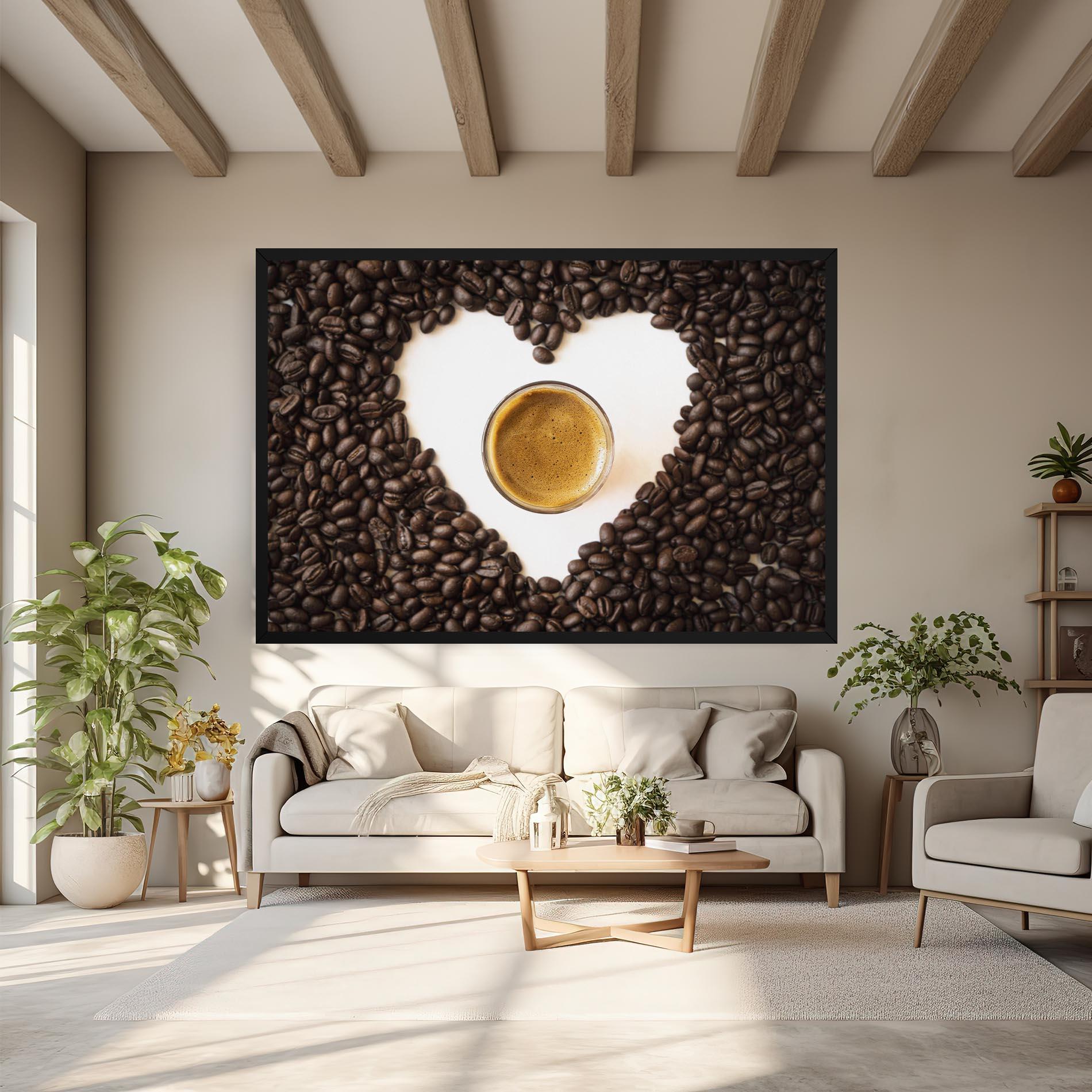 Vászonkép Coffee Bean Heart mockup 6