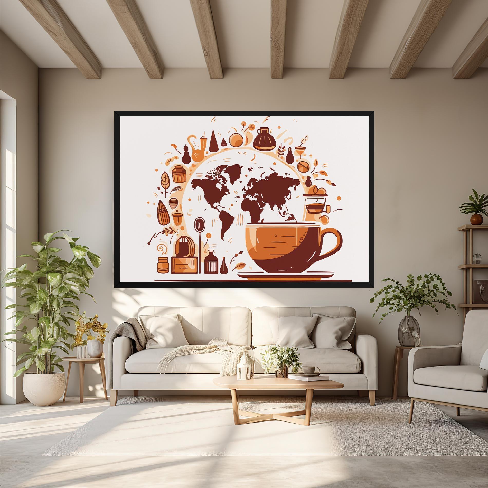 Vászonkép Coffee Map mockup 6