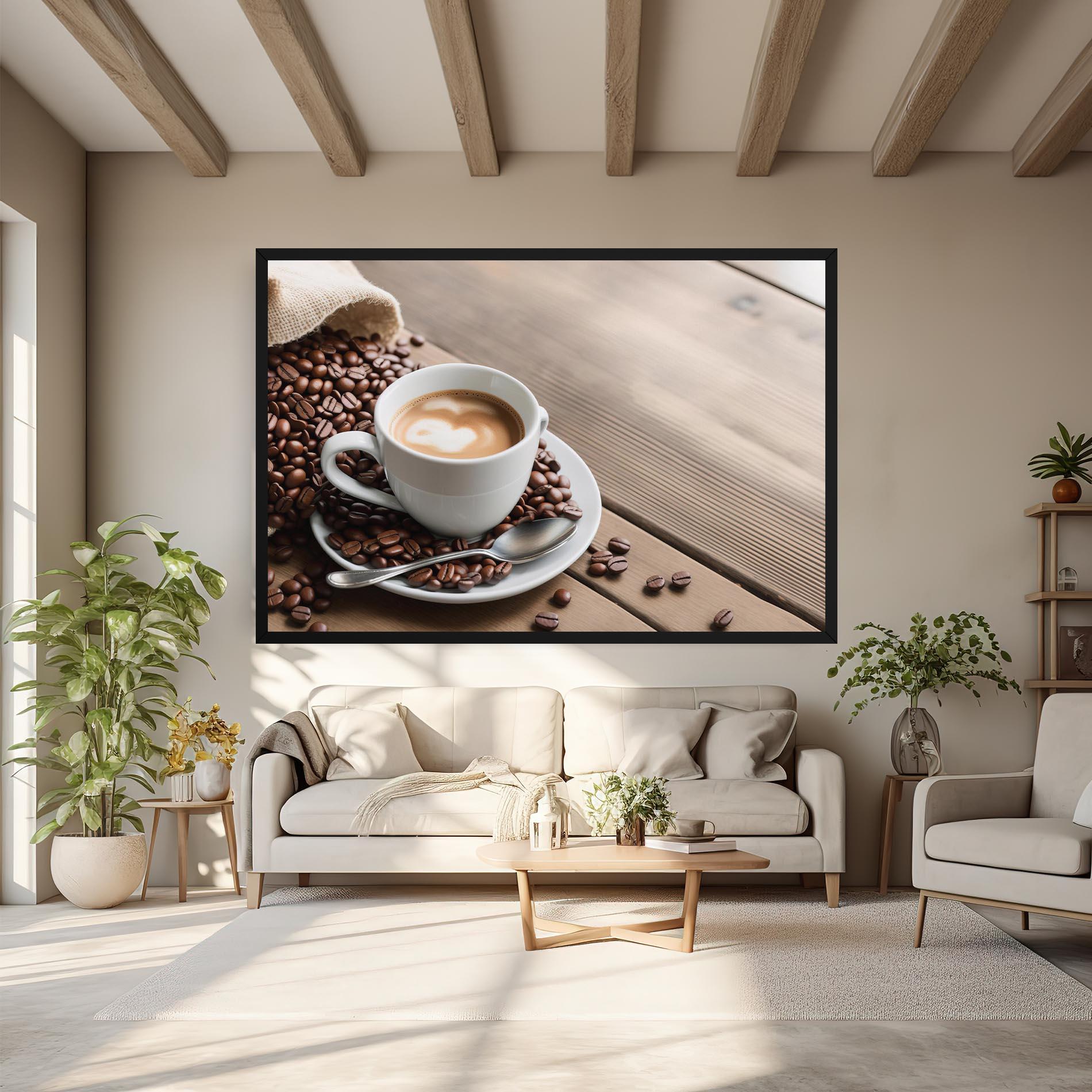 Vászonkép Coffee On Table mockup 6