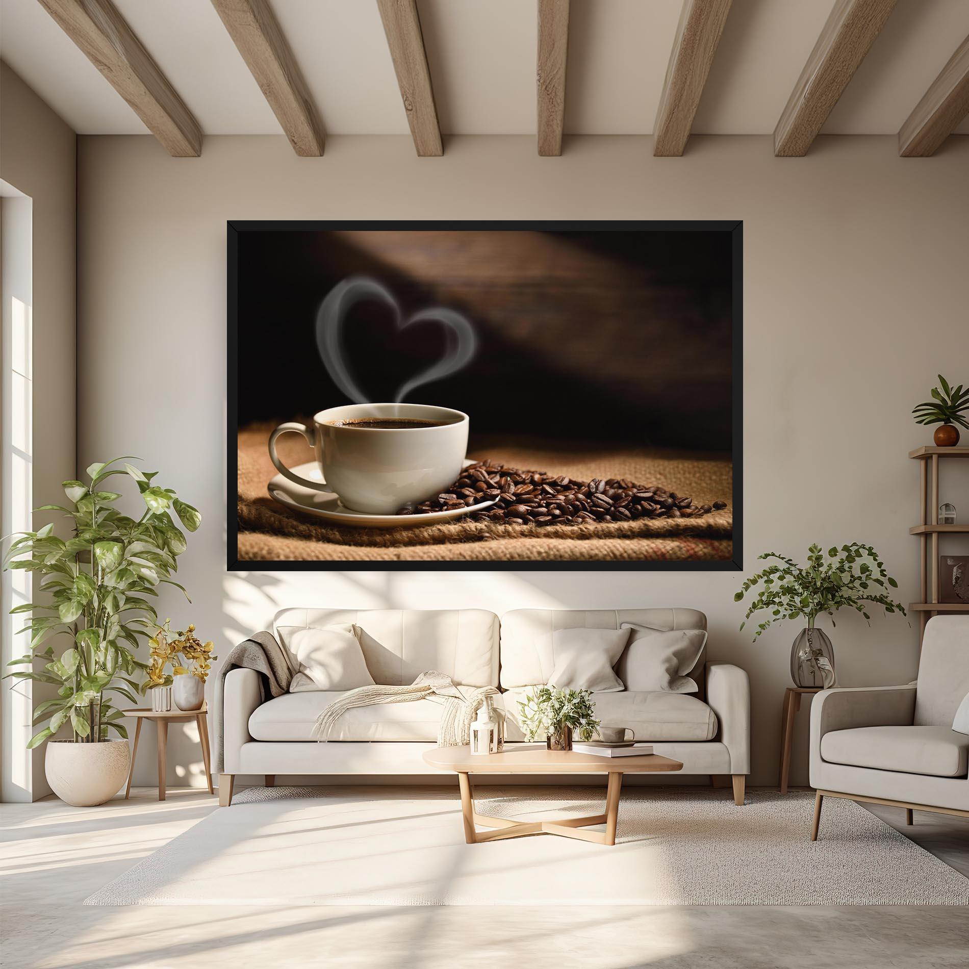 Vászonkép Heart Coffee Smoke mockup 6