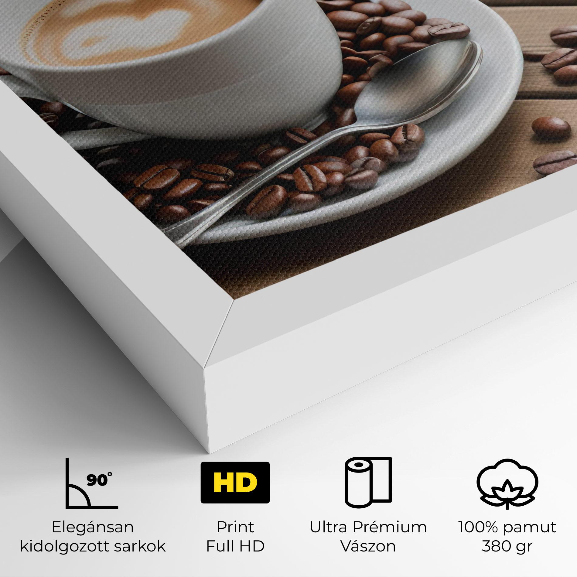Vászonkép Coffee On Table mockup 4