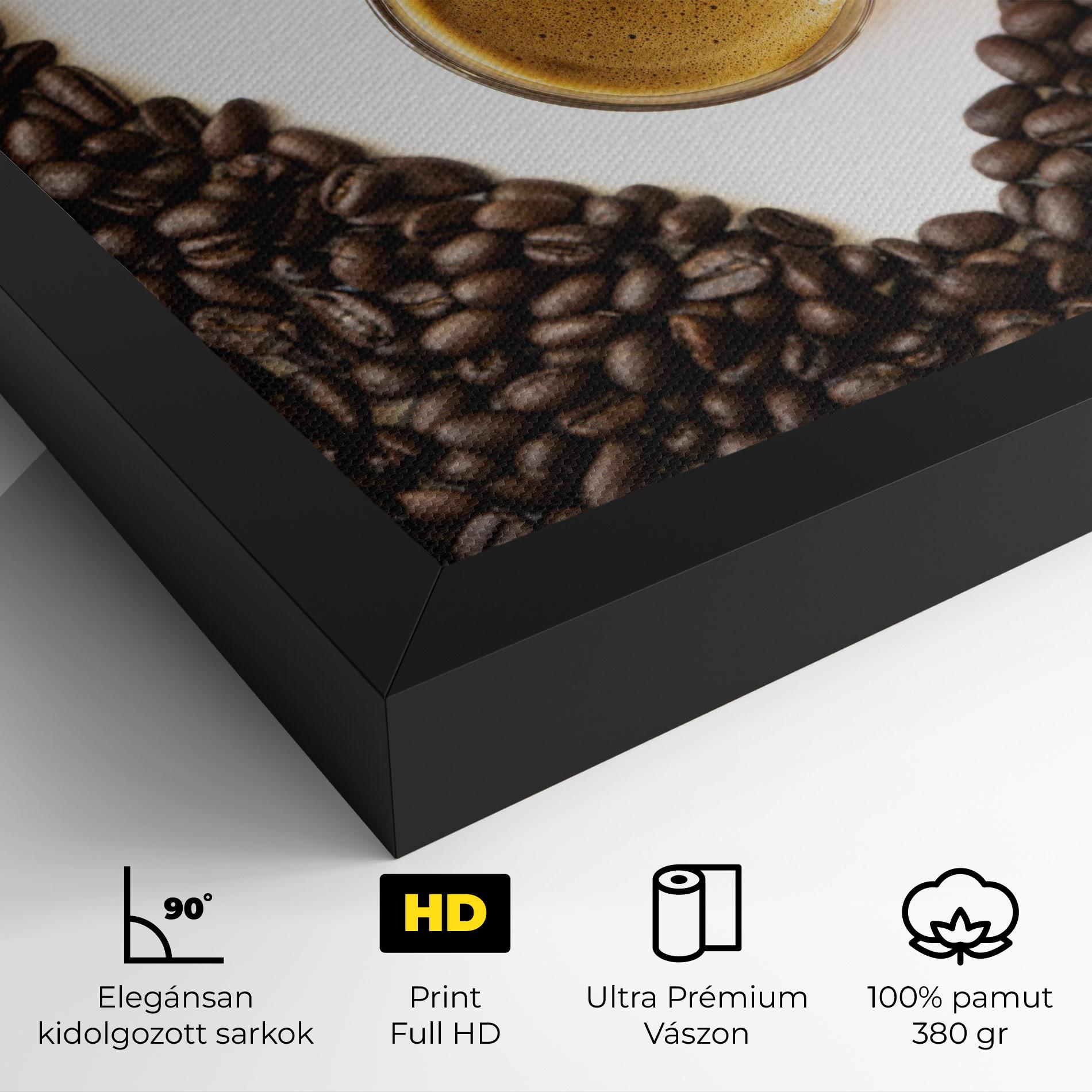 Vászonkép Coffee Bean Heart mockup 4