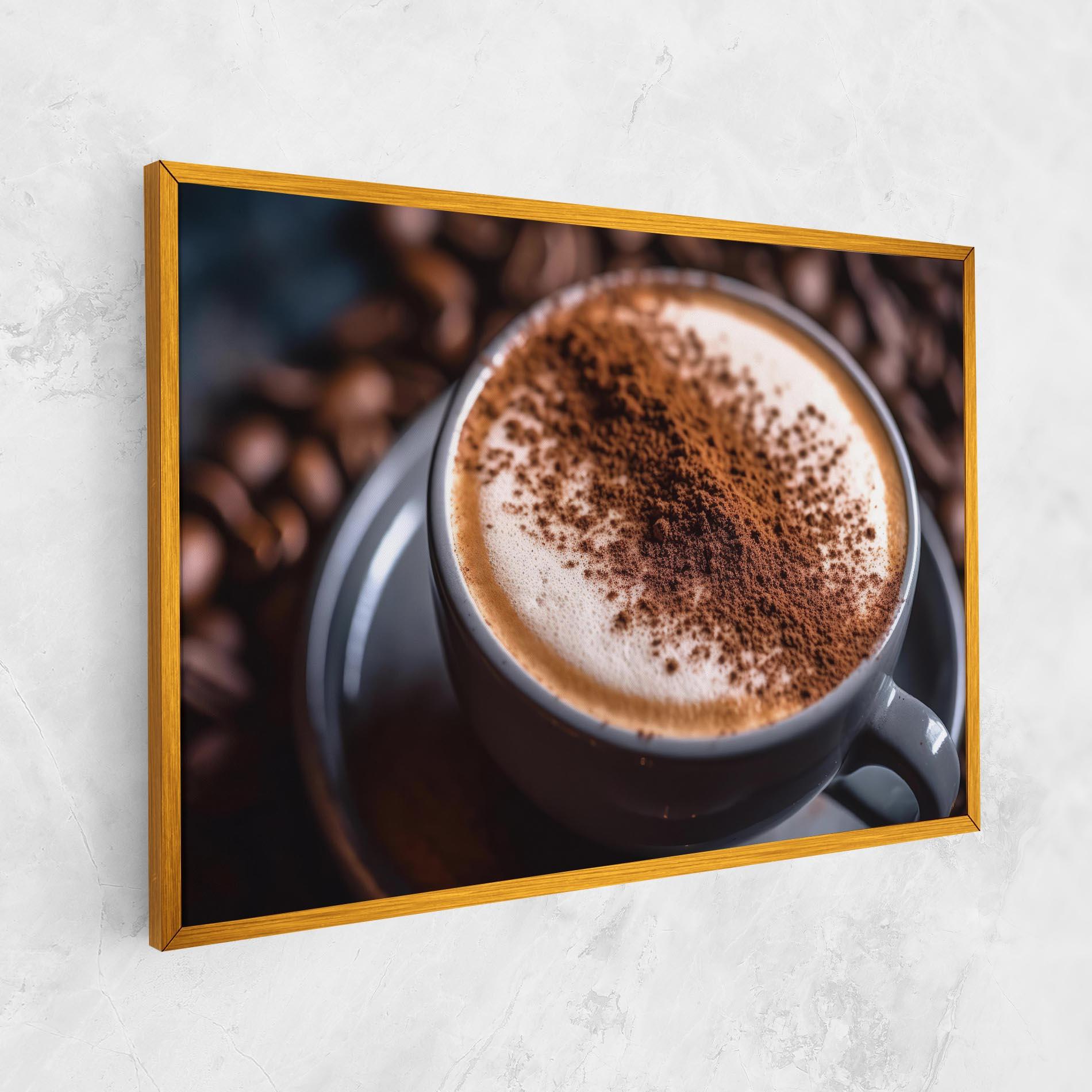 Vászonkép Cappuccino Coffee Close Up mockup 1