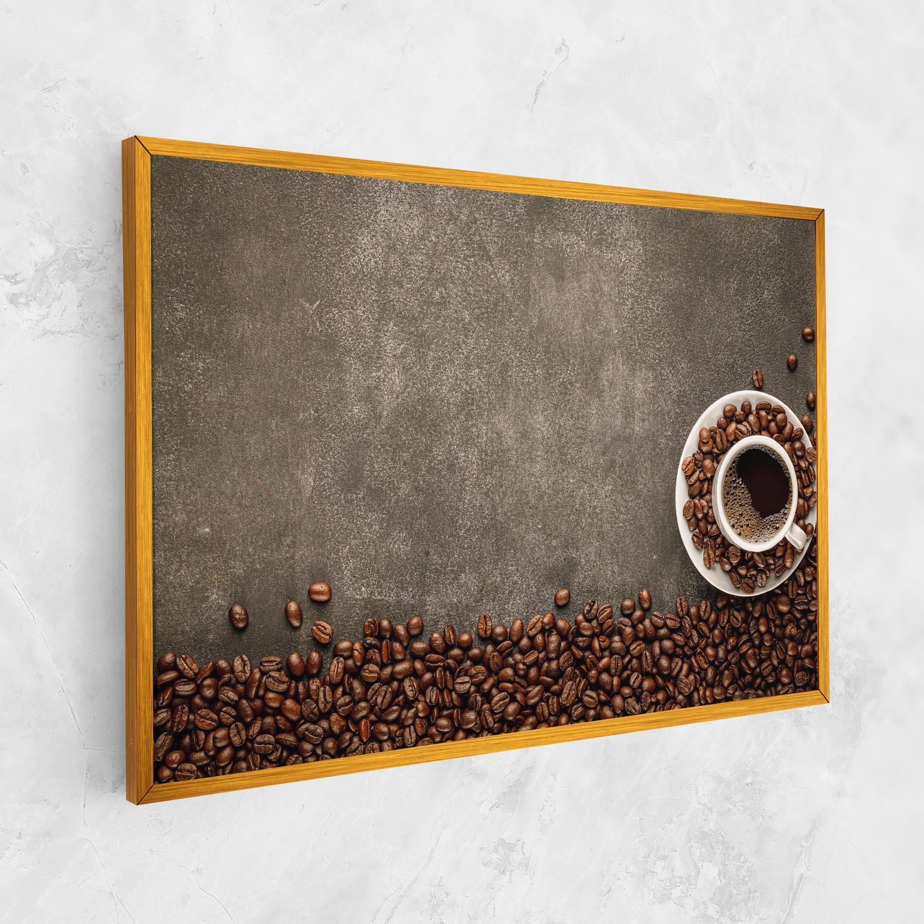 Vászonkép Coffee On Grey Table mockup 1