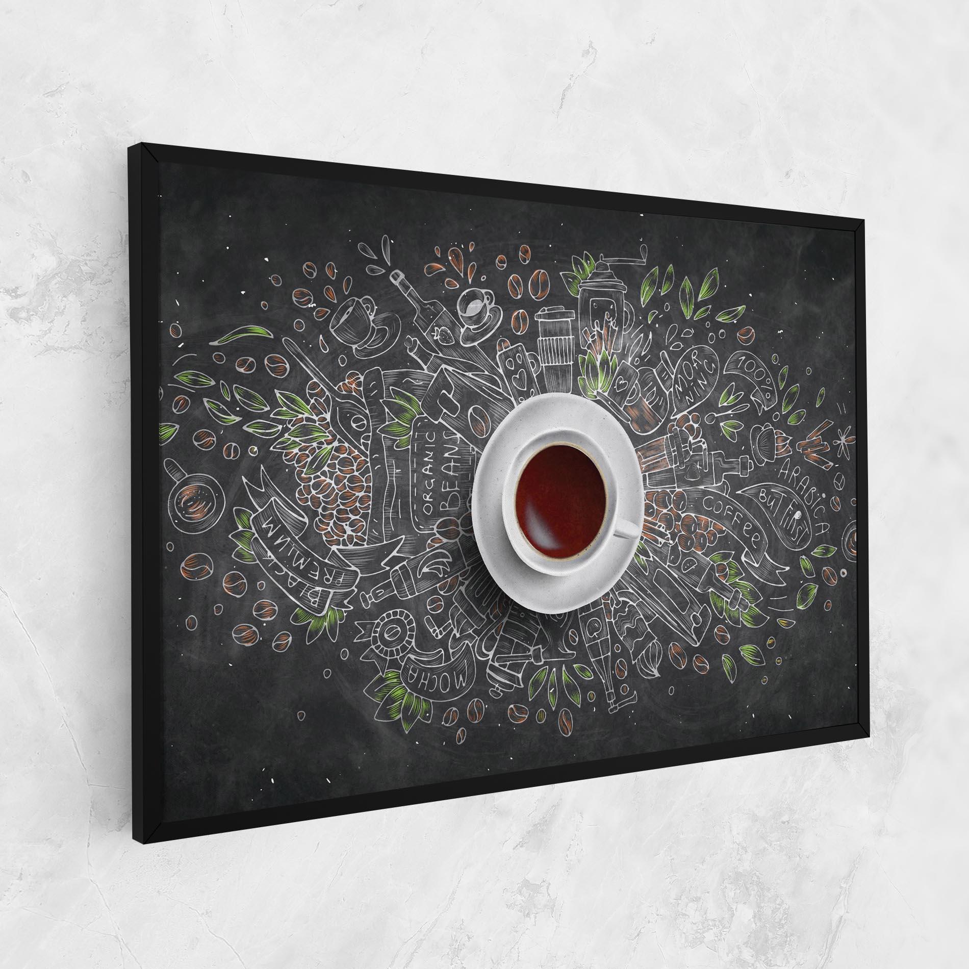 Vászonkép Black Board Coffee mockup 1