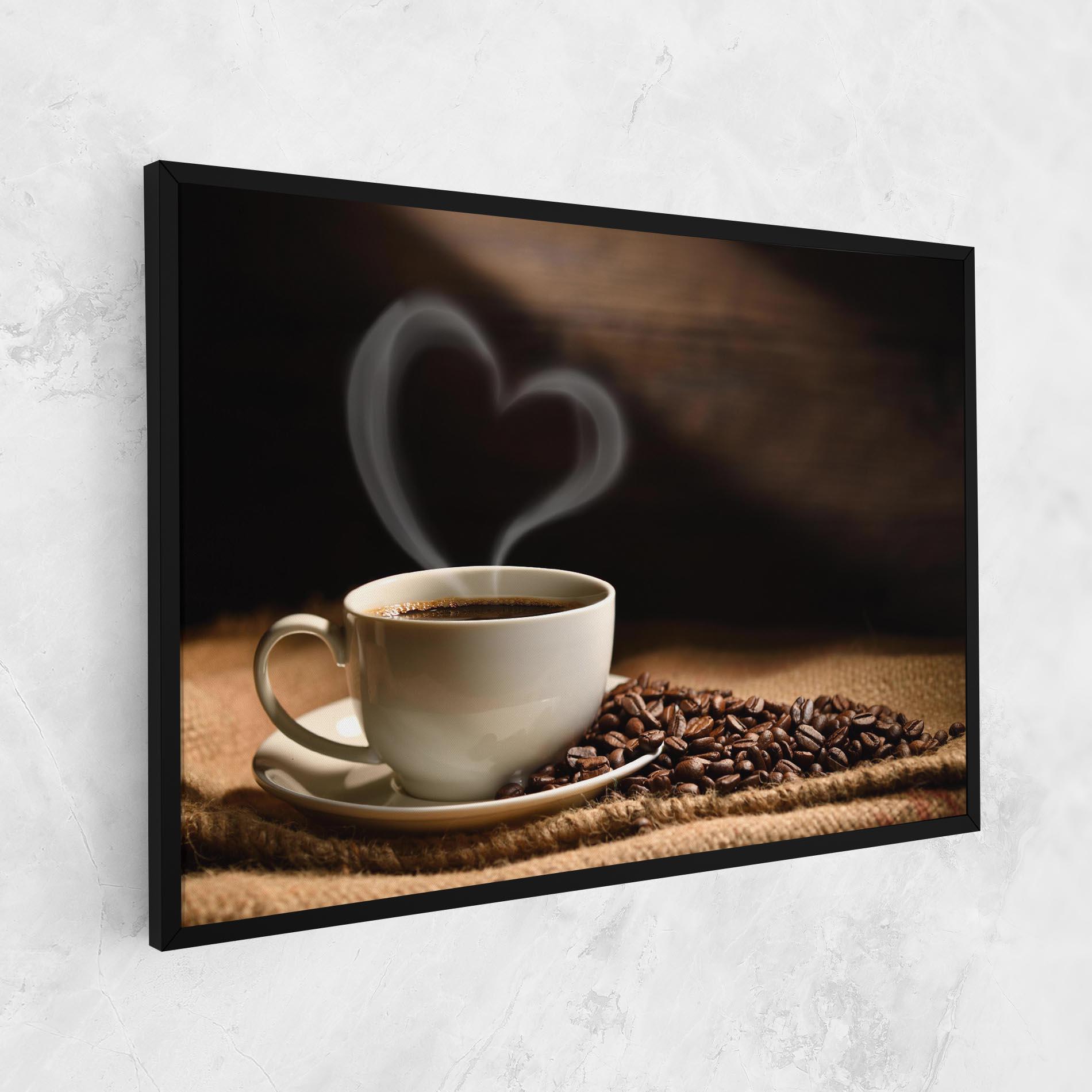 Vászonkép Heart Coffee Smoke mockup 1
