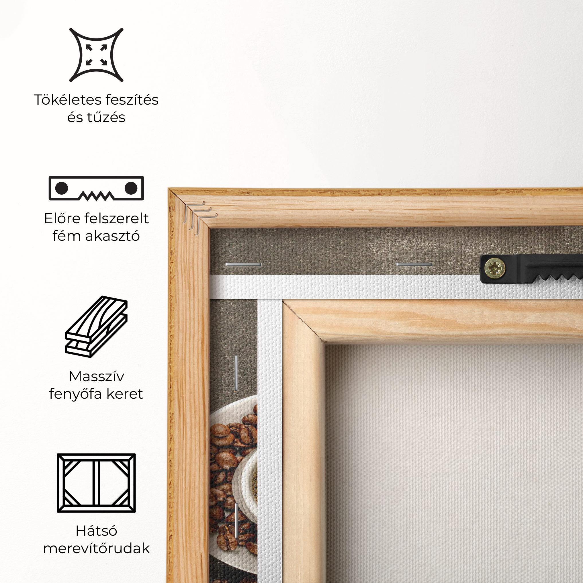 Vászonkép Coffee On Grey Table mockup 5