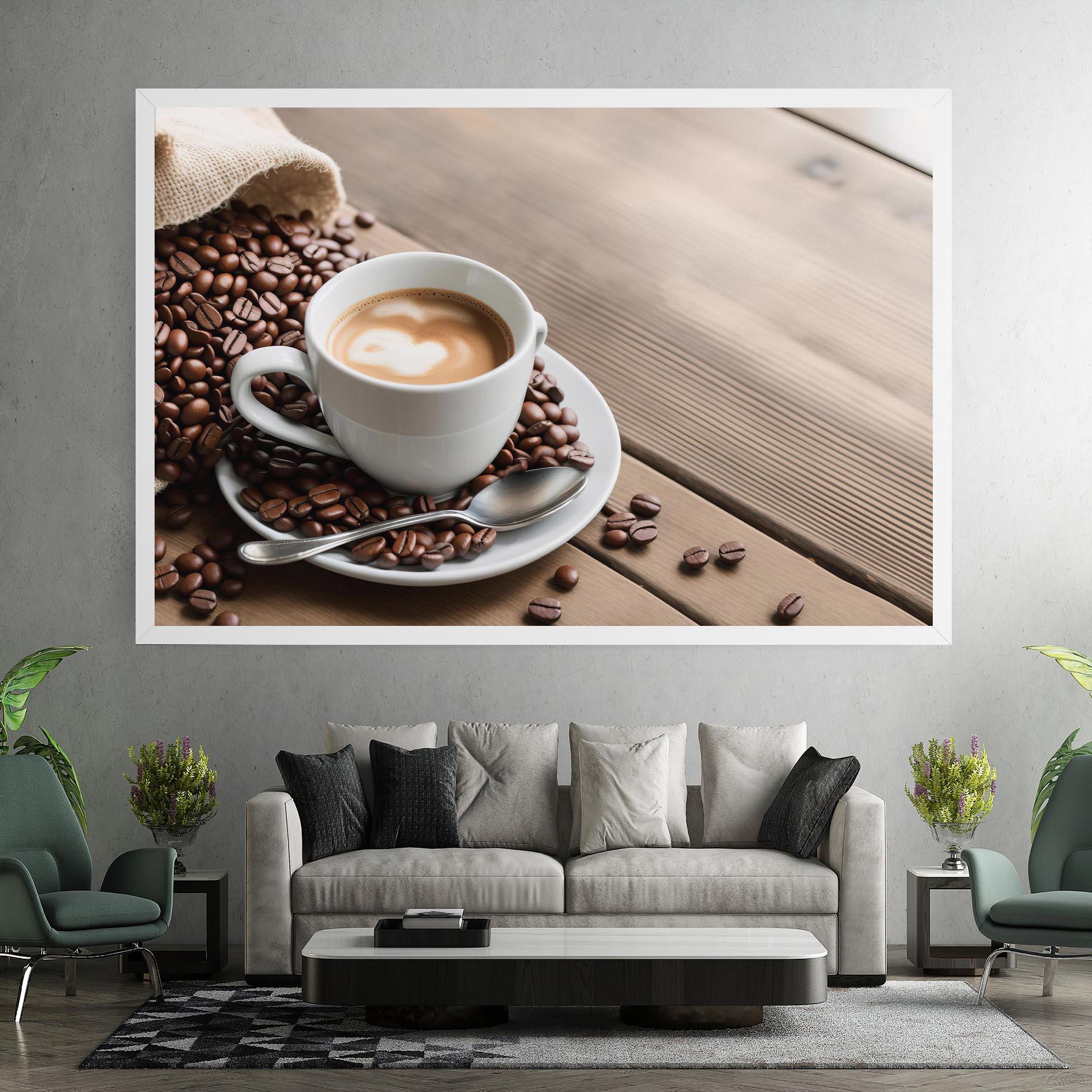 Vászonkép Coffee On Table mockup 7